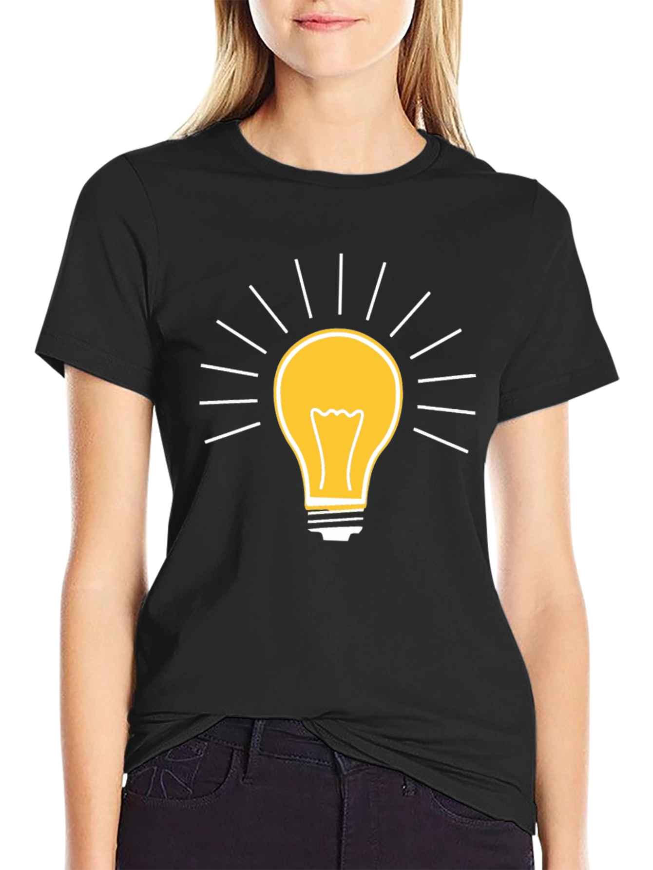 Creative Idea Light Bulb Graphic T-Shirt