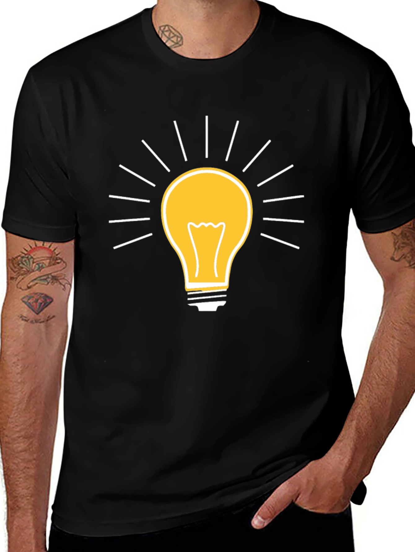 Creative Idea Light Bulb Graphic T-Shirt