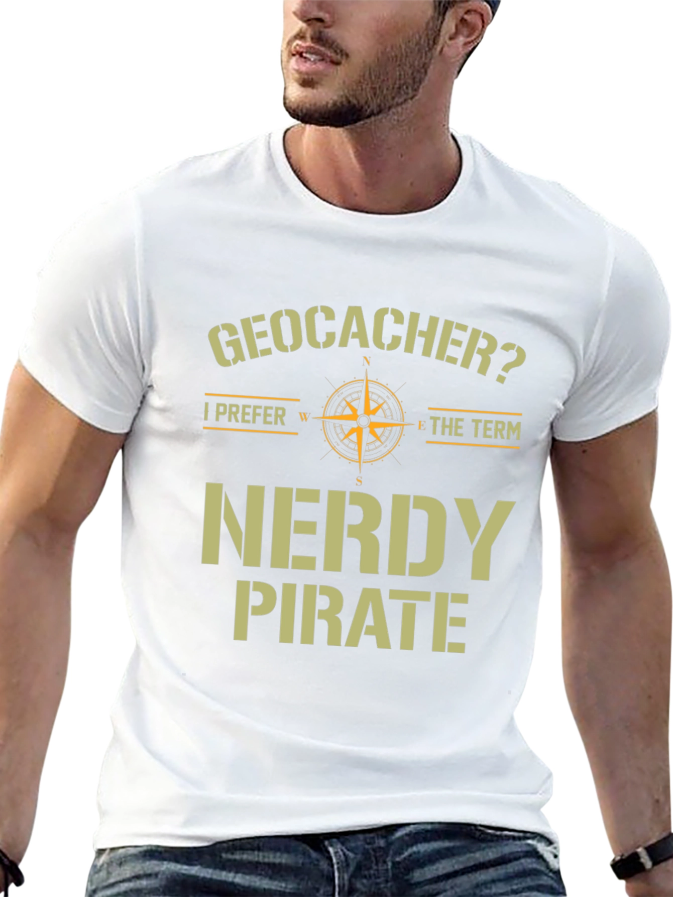 Geocacher Nerdy Pirate T-Shirt Funny Caching Tee