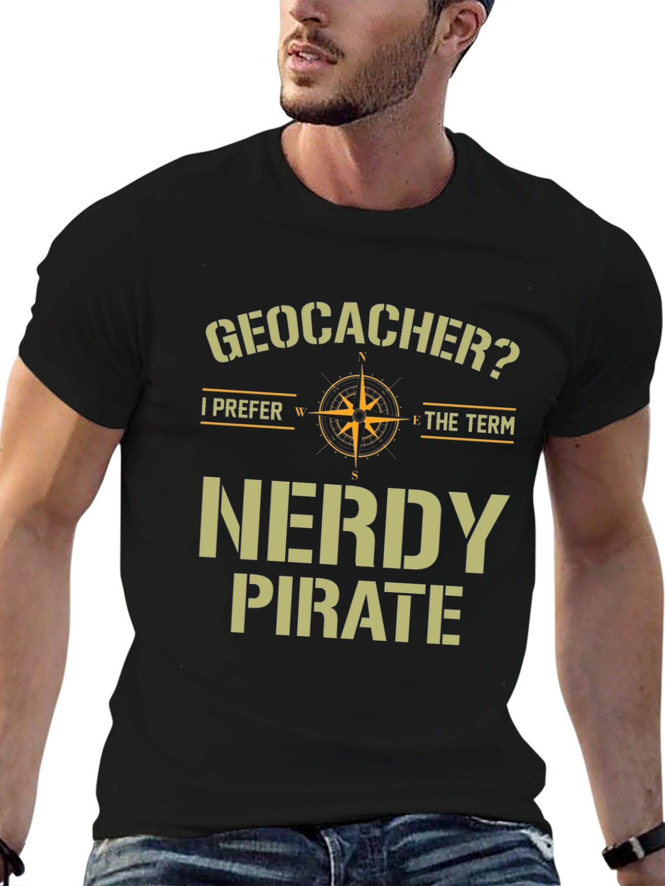 Geocacher Nerdy Pirate T-Shirt Funny Caching Tee