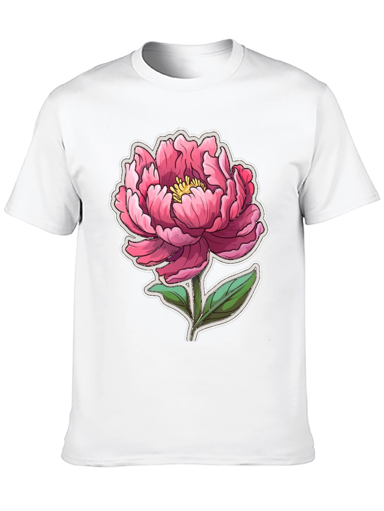 Floral Graphic Tee - Pink Peony Design