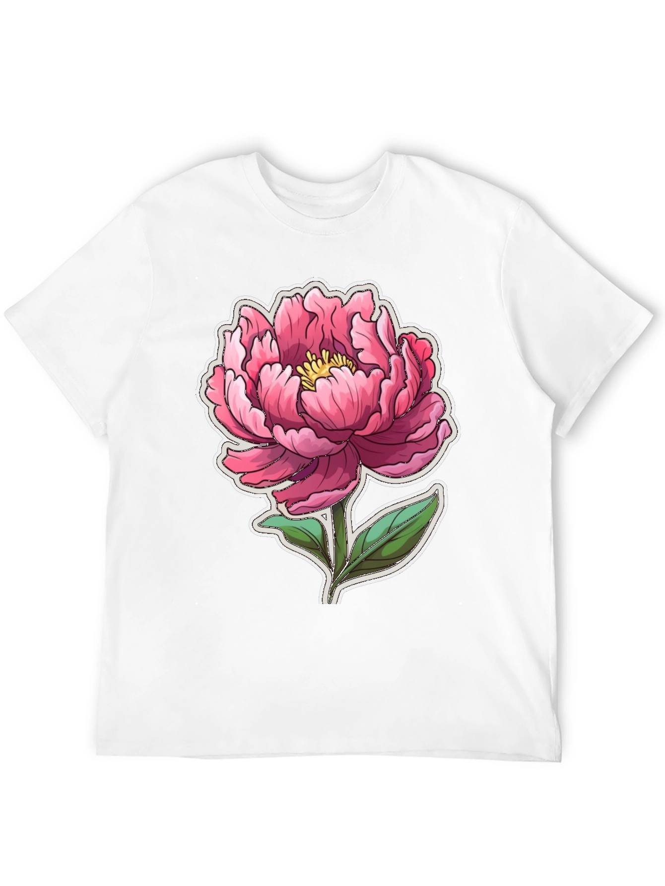 Floral Graphic Tee - Pink Peony Design