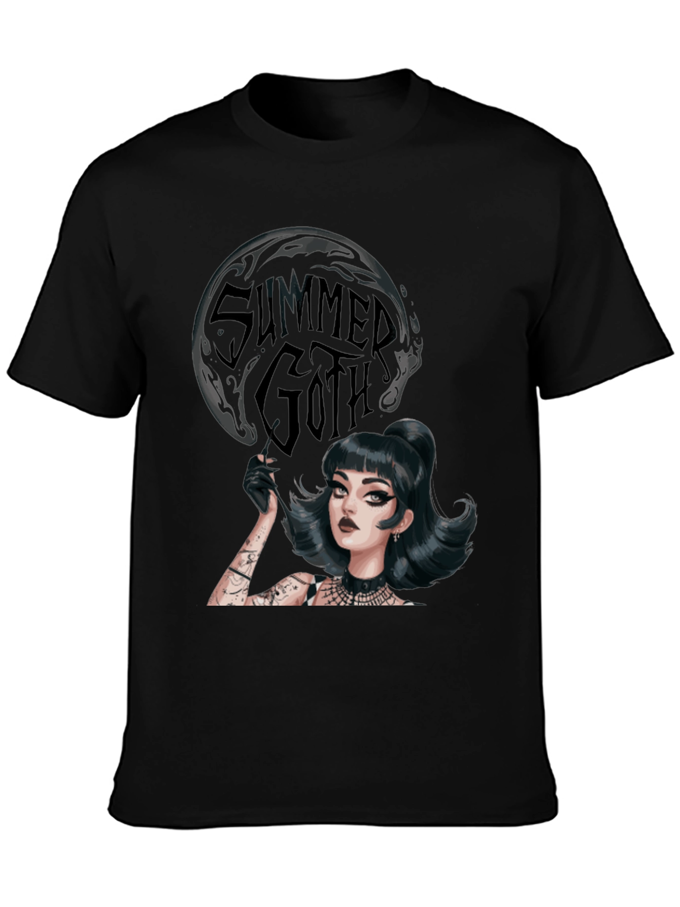 Summer Goth Tee - Dark Aesthetic Graphic T-Shirt