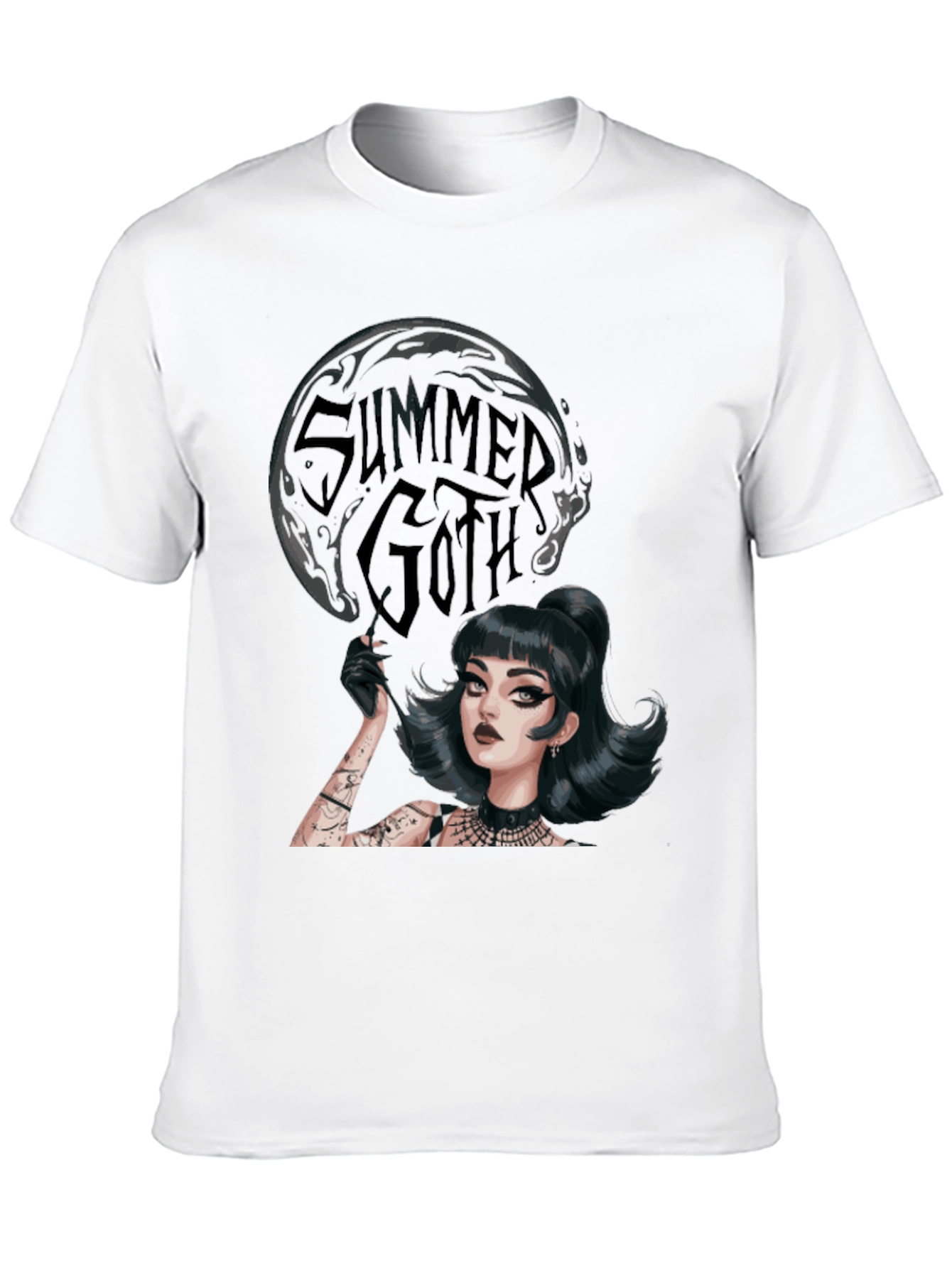 Summer Goth Tee - Dark Aesthetic Graphic T-Shirt