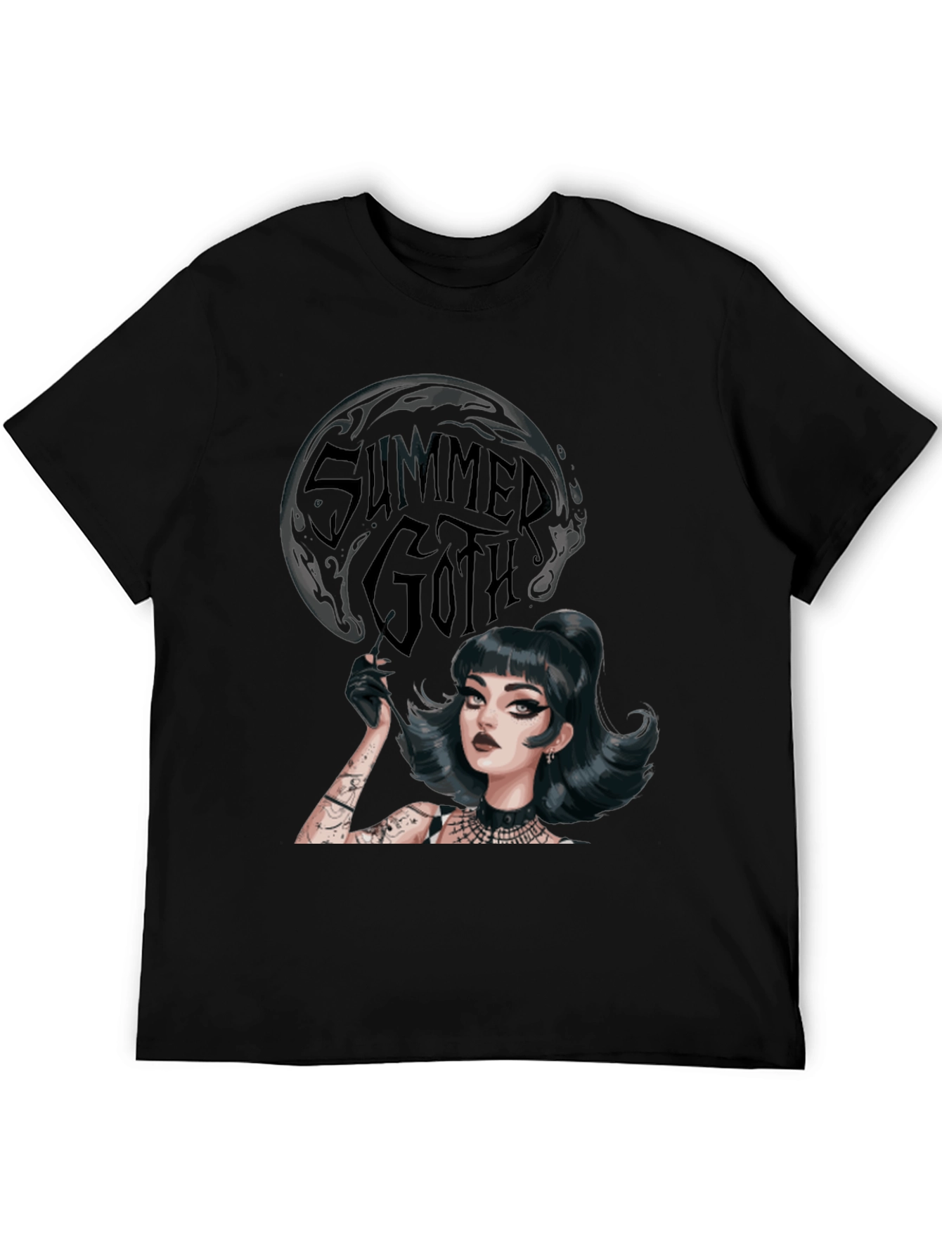 Summer Goth Tee - Dark Aesthetic Graphic T-Shirt
