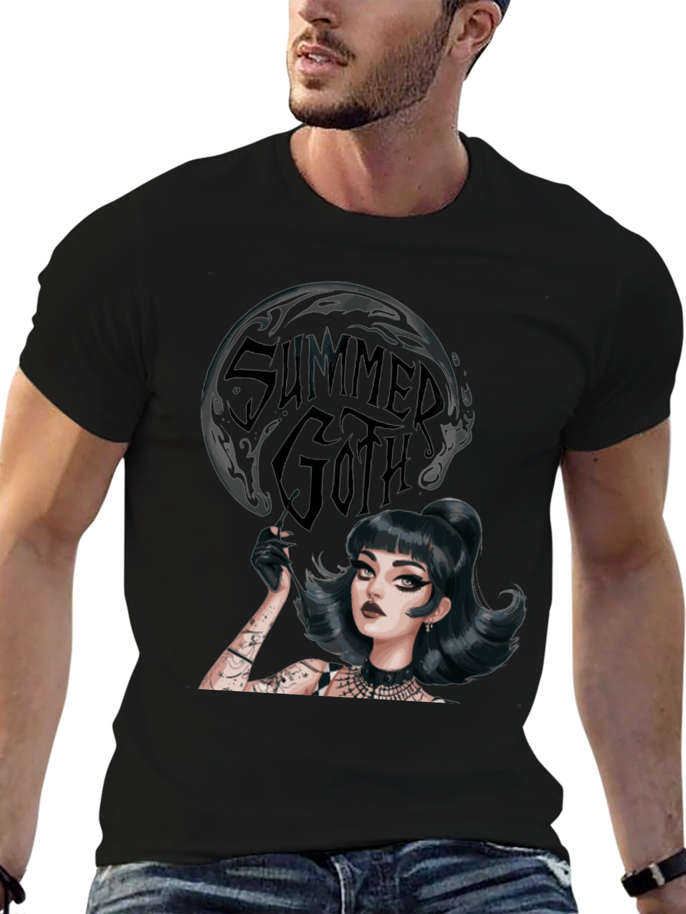 Summer Goth Tee - Dark Aesthetic Graphic T-Shirt