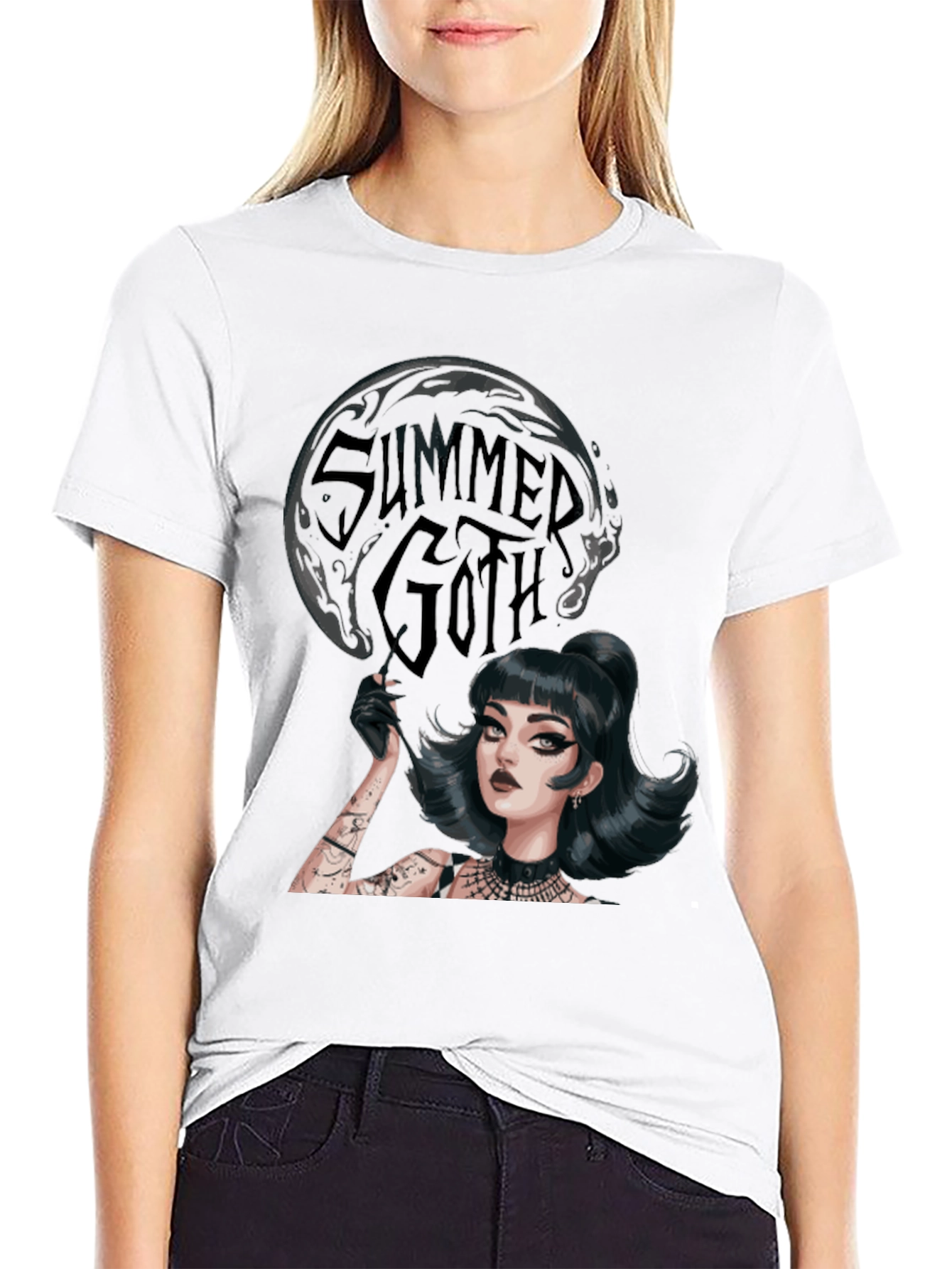 Summer Goth Tee - Dark Aesthetic Graphic T-Shirt
