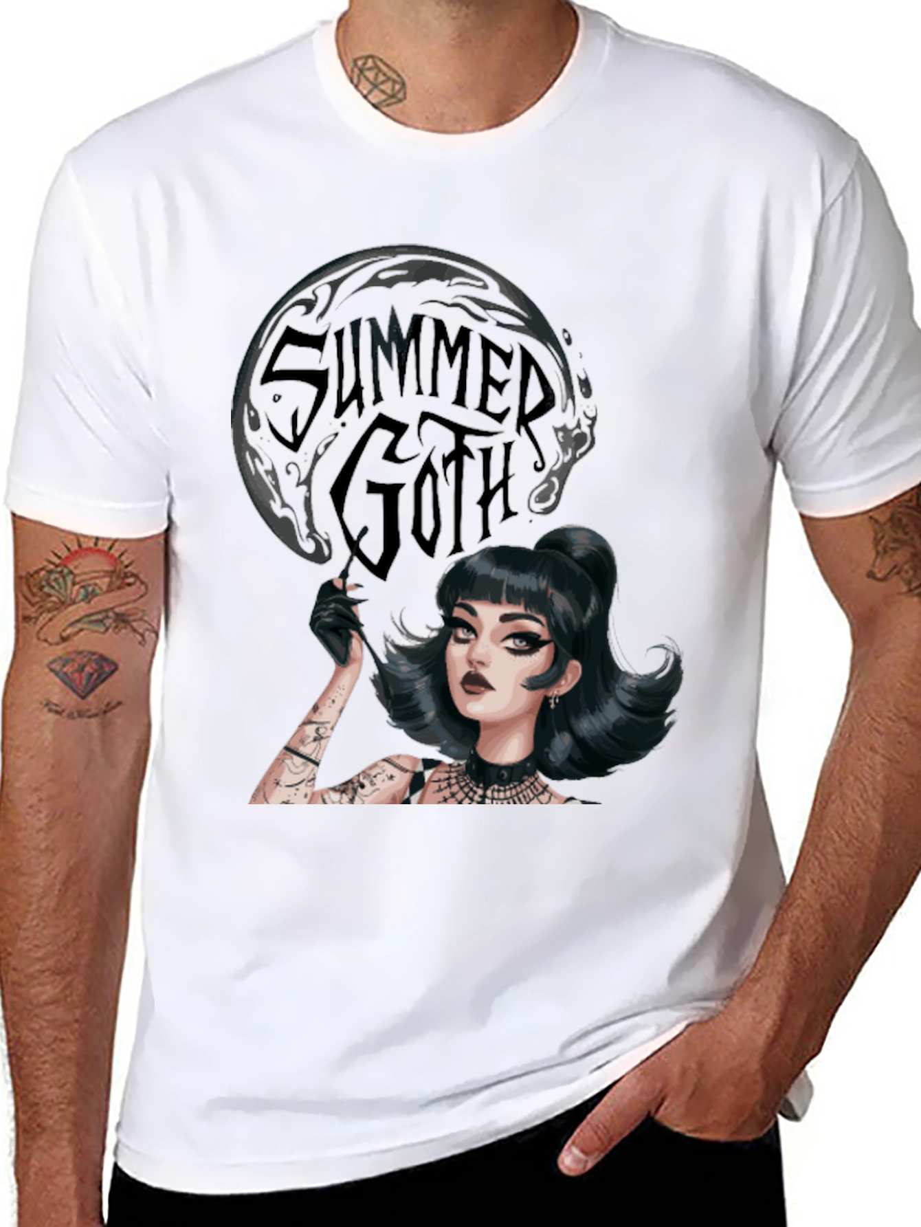 Summer Goth Tee - Dark Aesthetic Graphic T-Shirt
