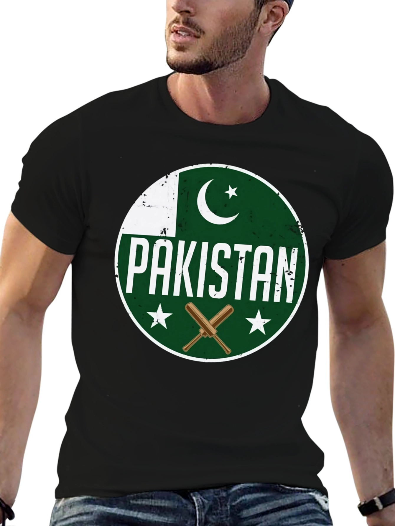 Pakistan Cricket T-Shirt - Round Flag Design