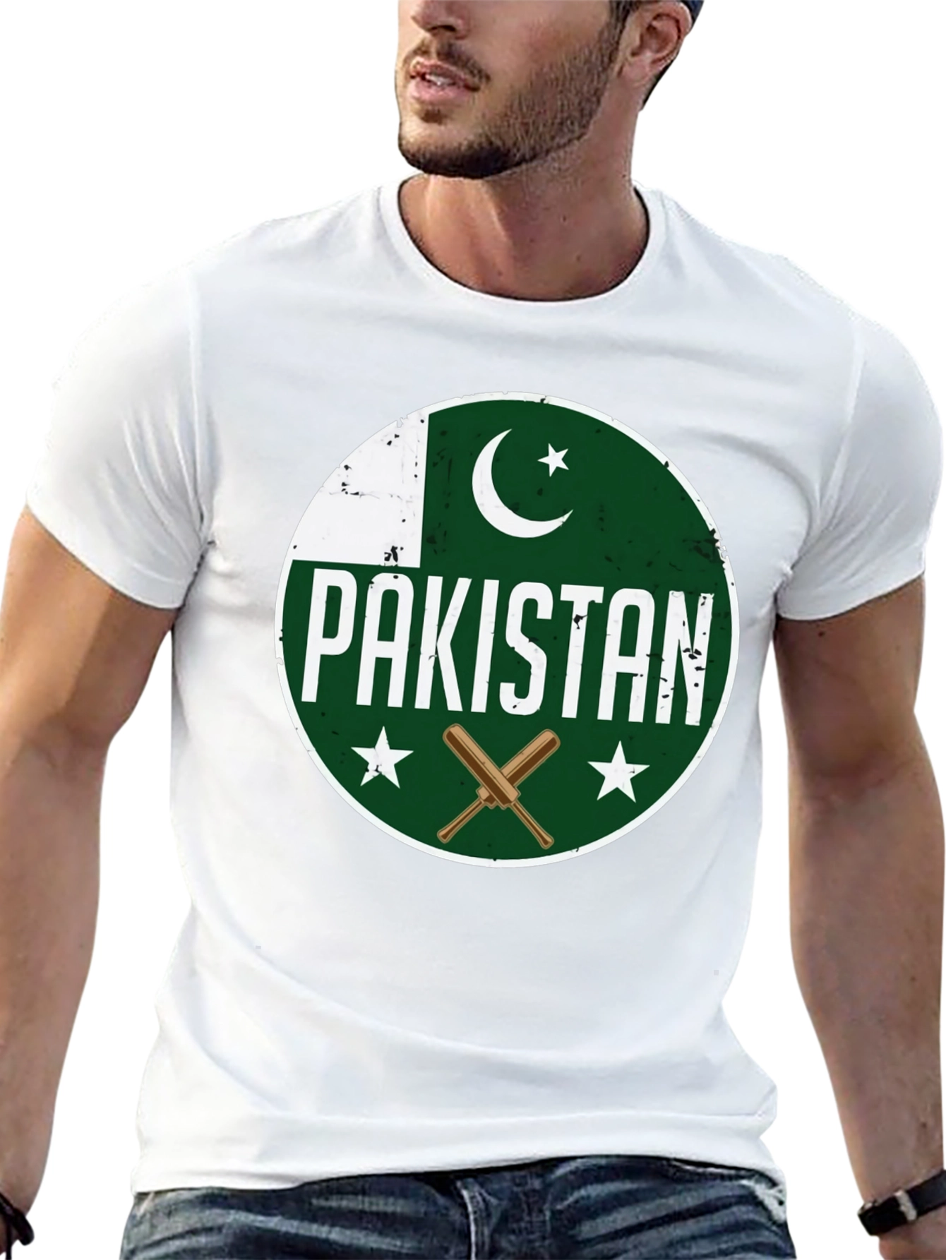 Pakistan Cricket T-Shirt - Round Flag Design