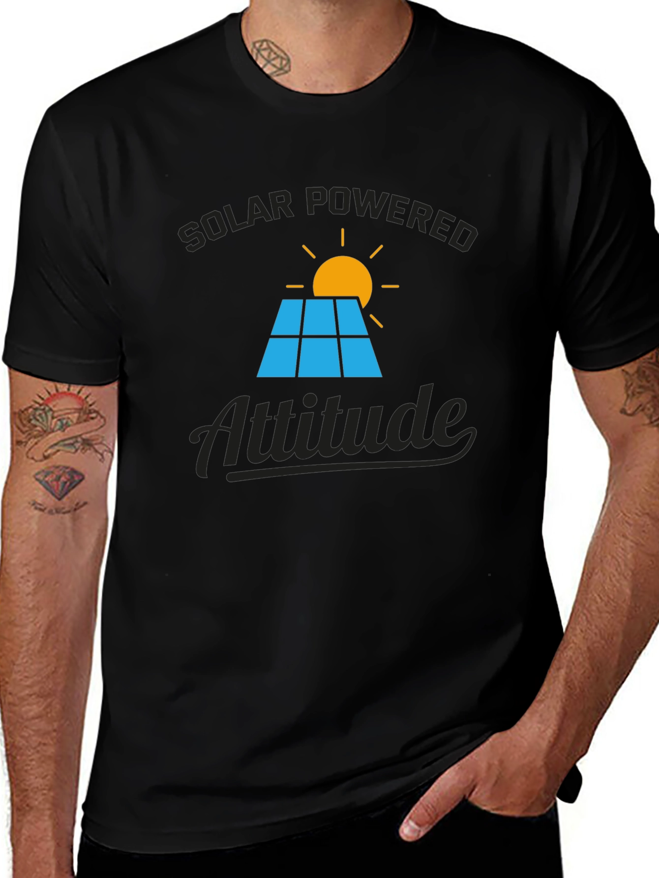 Solar Powered Attitude Graphic T-Shirt