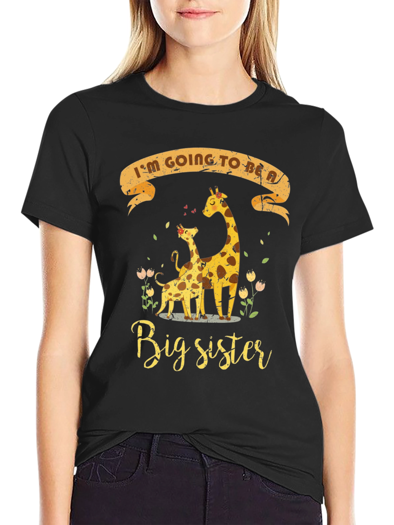 Big Sister Giraffe T-Shirt - Pregnancy Announcement