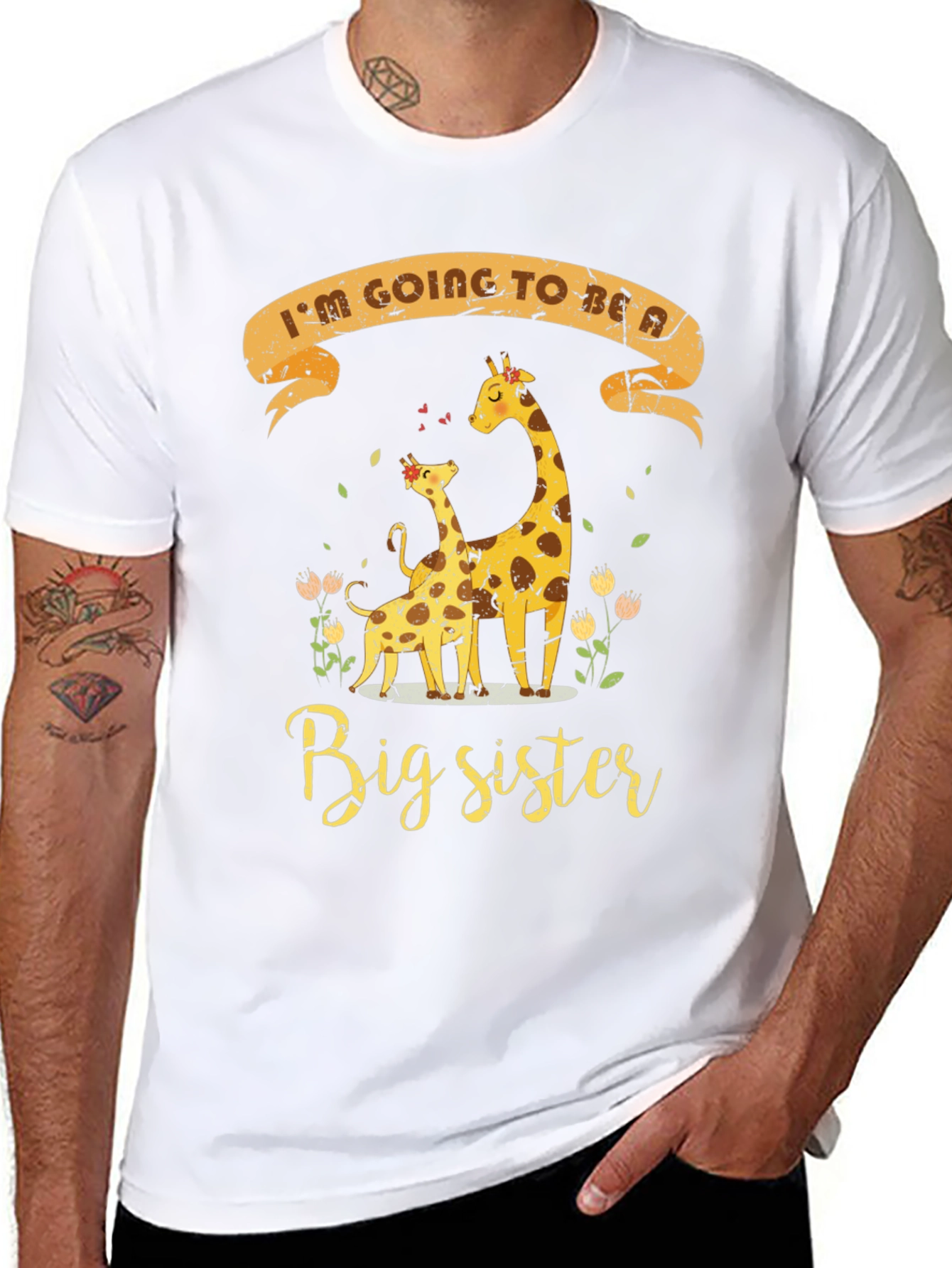 Big Sister Giraffe T-Shirt - Pregnancy Announcement