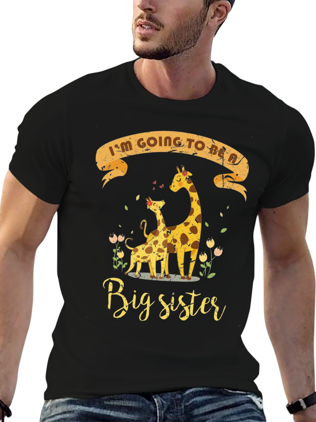 Big Sister Giraffe T-Shirt - Pregnancy Announcement
