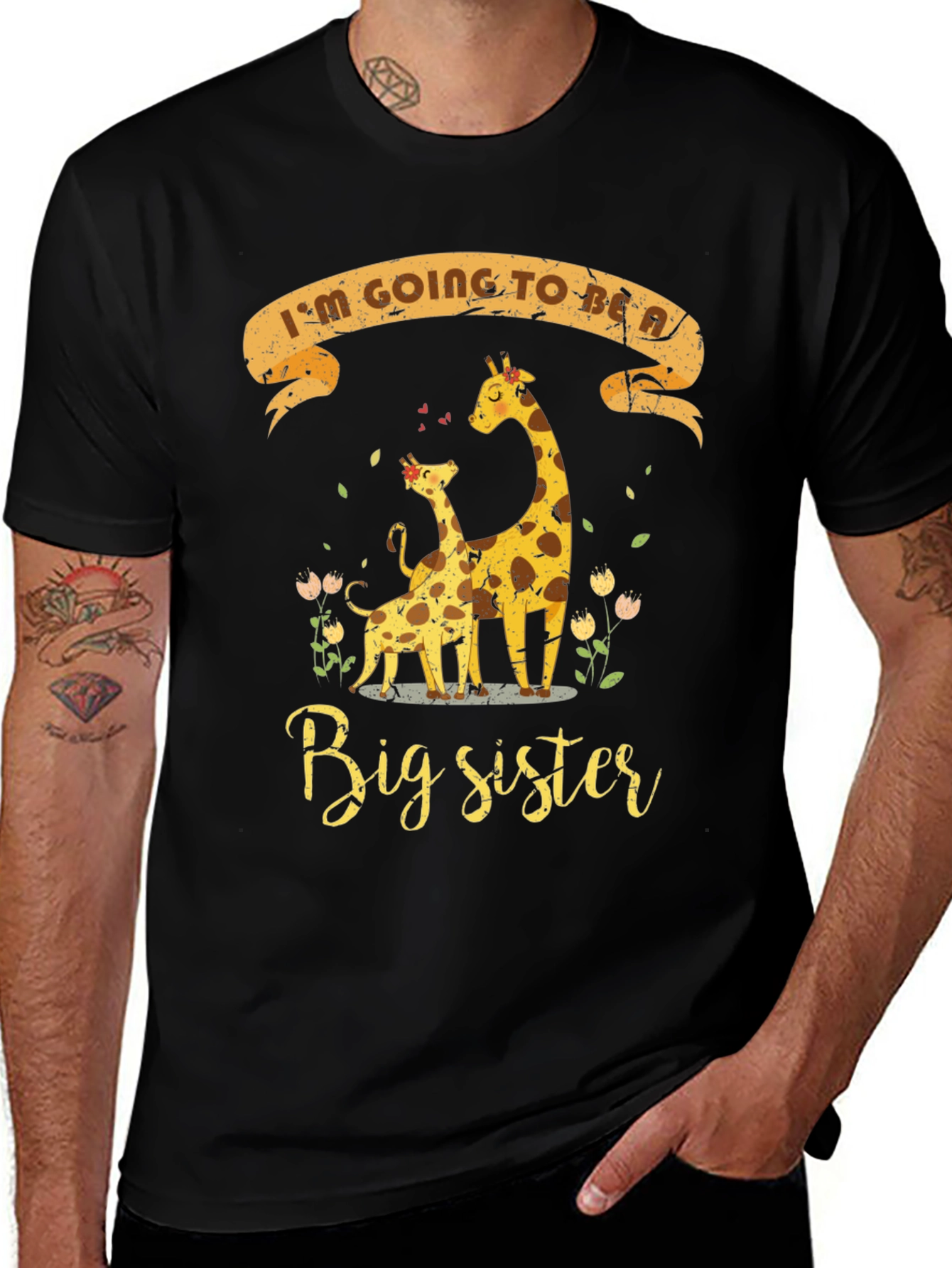 Big Sister Giraffe T-Shirt - Pregnancy Announcement