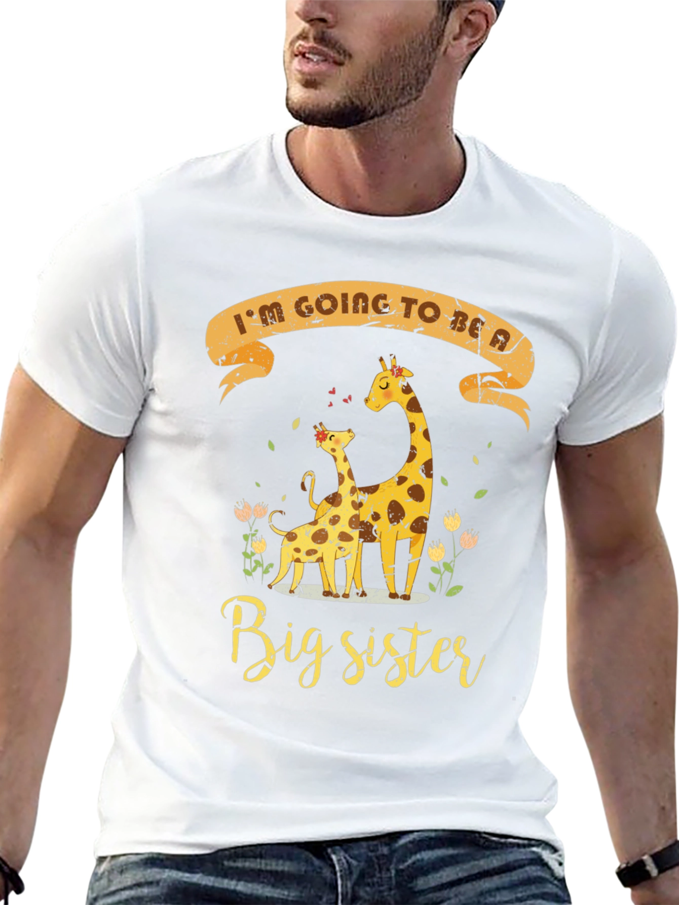Big Sister Giraffe T-Shirt - Pregnancy Announcement