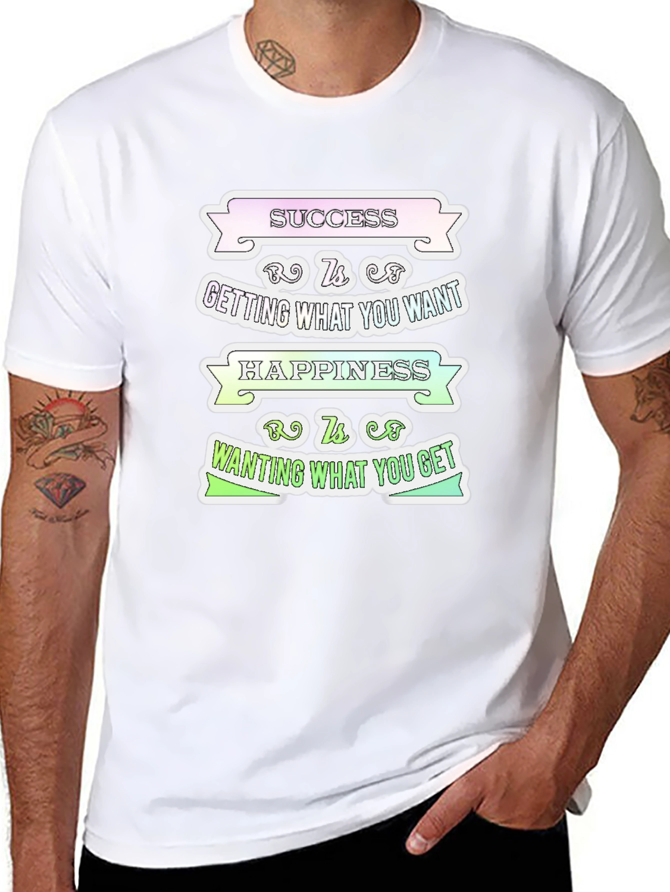 Success Happiness Mens T-Shirt - Inspirational Graphic Tee