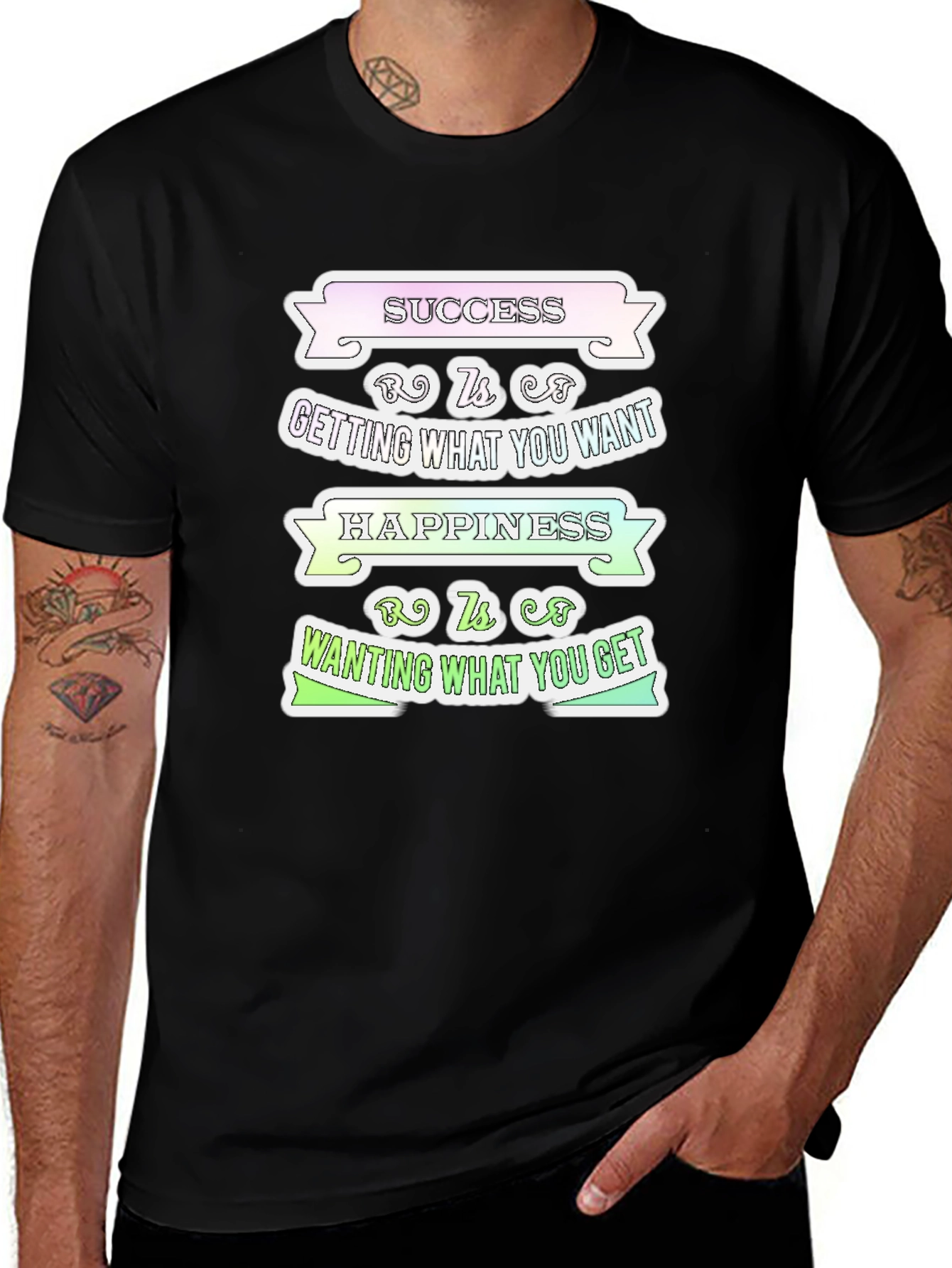 Success Happiness Mens T-Shirt - Inspirational Graphic Tee