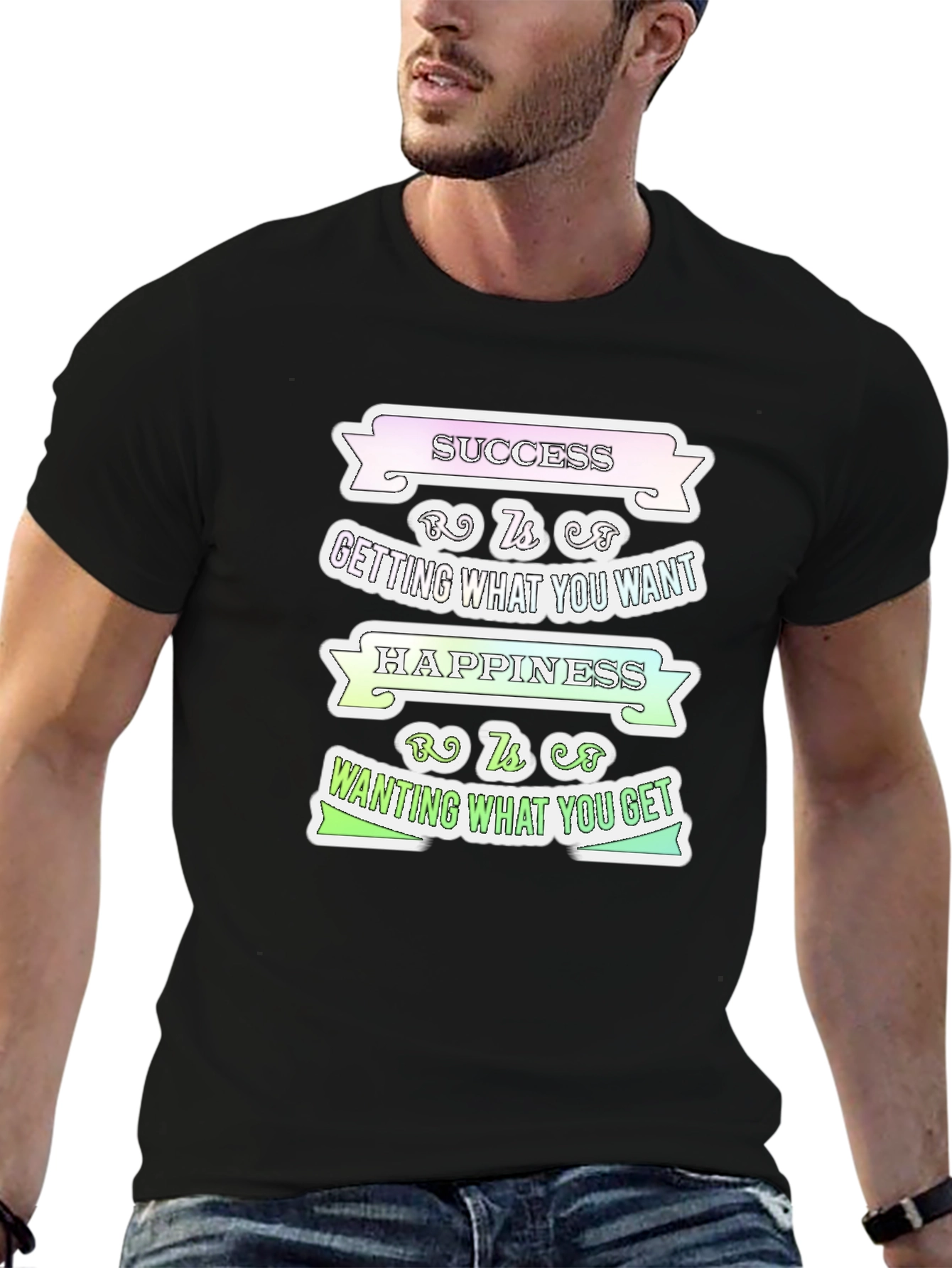 Success Happiness Mens T-Shirt - Inspirational Graphic Tee