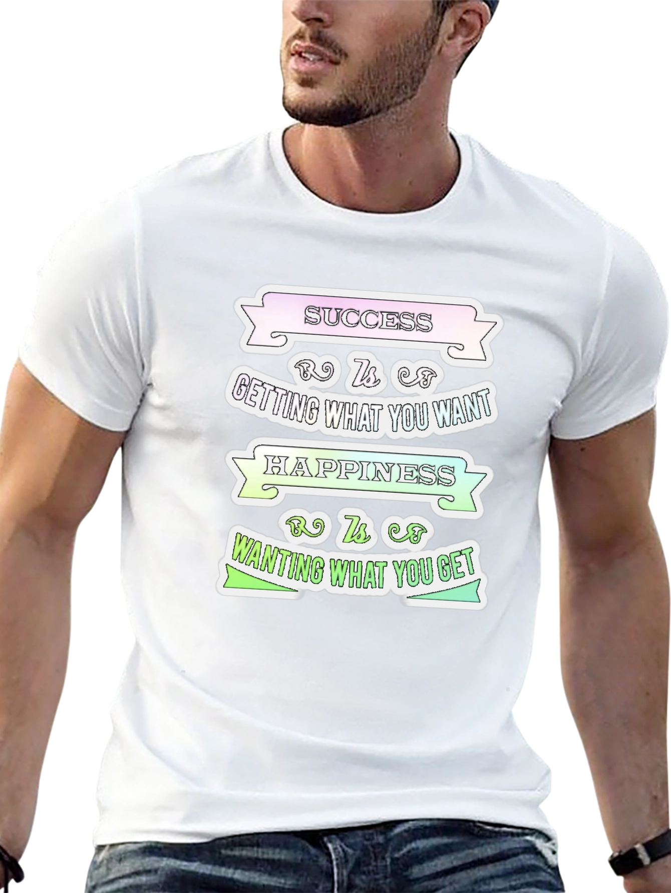 Success Happiness Mens T-Shirt - Inspirational Graphic Tee