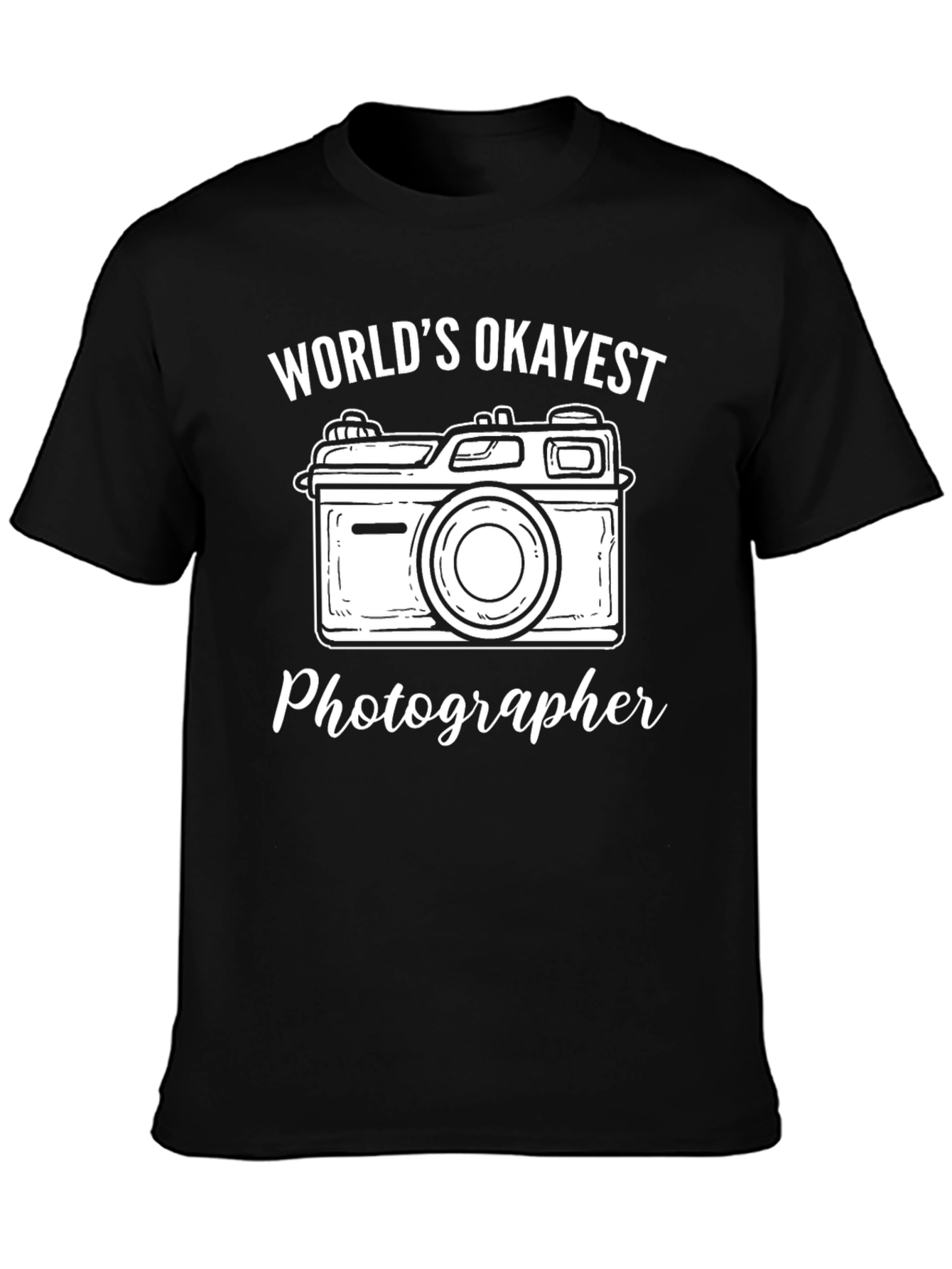 Worlds Okayest Photographer T-Shirt - Black