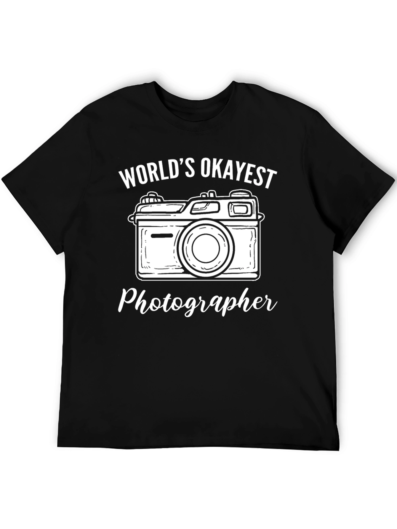 Worlds Okayest Photographer T-Shirt - Black