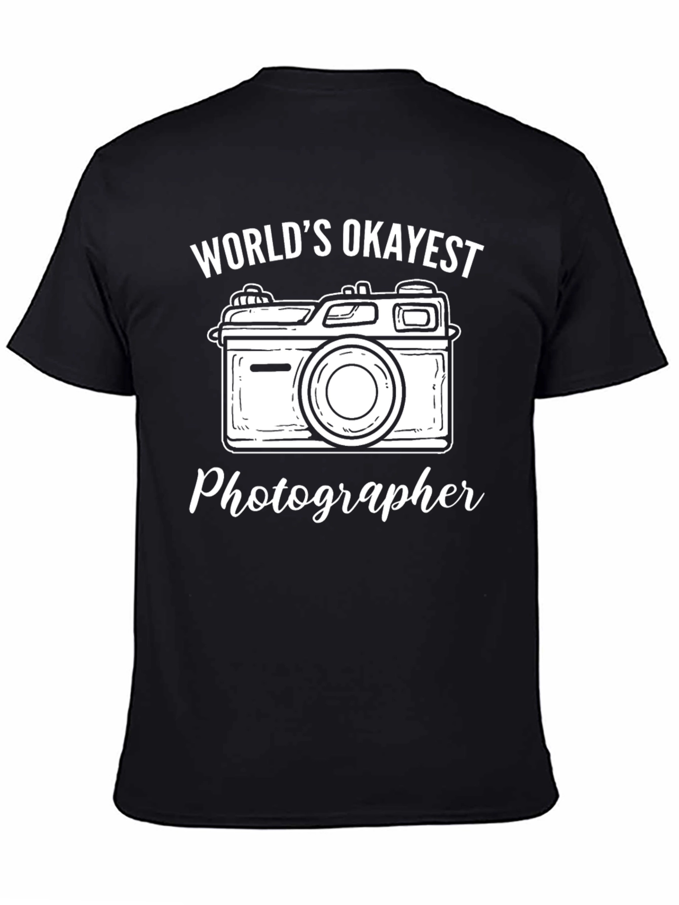 Worlds Okayest Photographer T-Shirt - Black