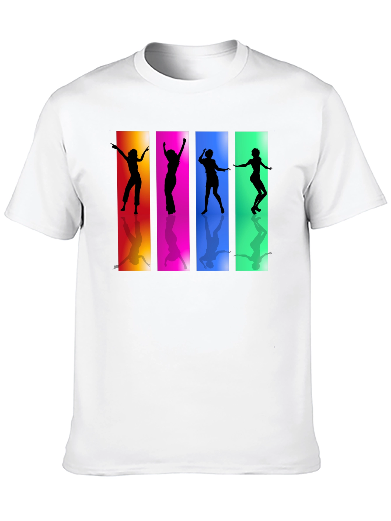 Retro Dance Silhouette Graphic Black T-Shirt