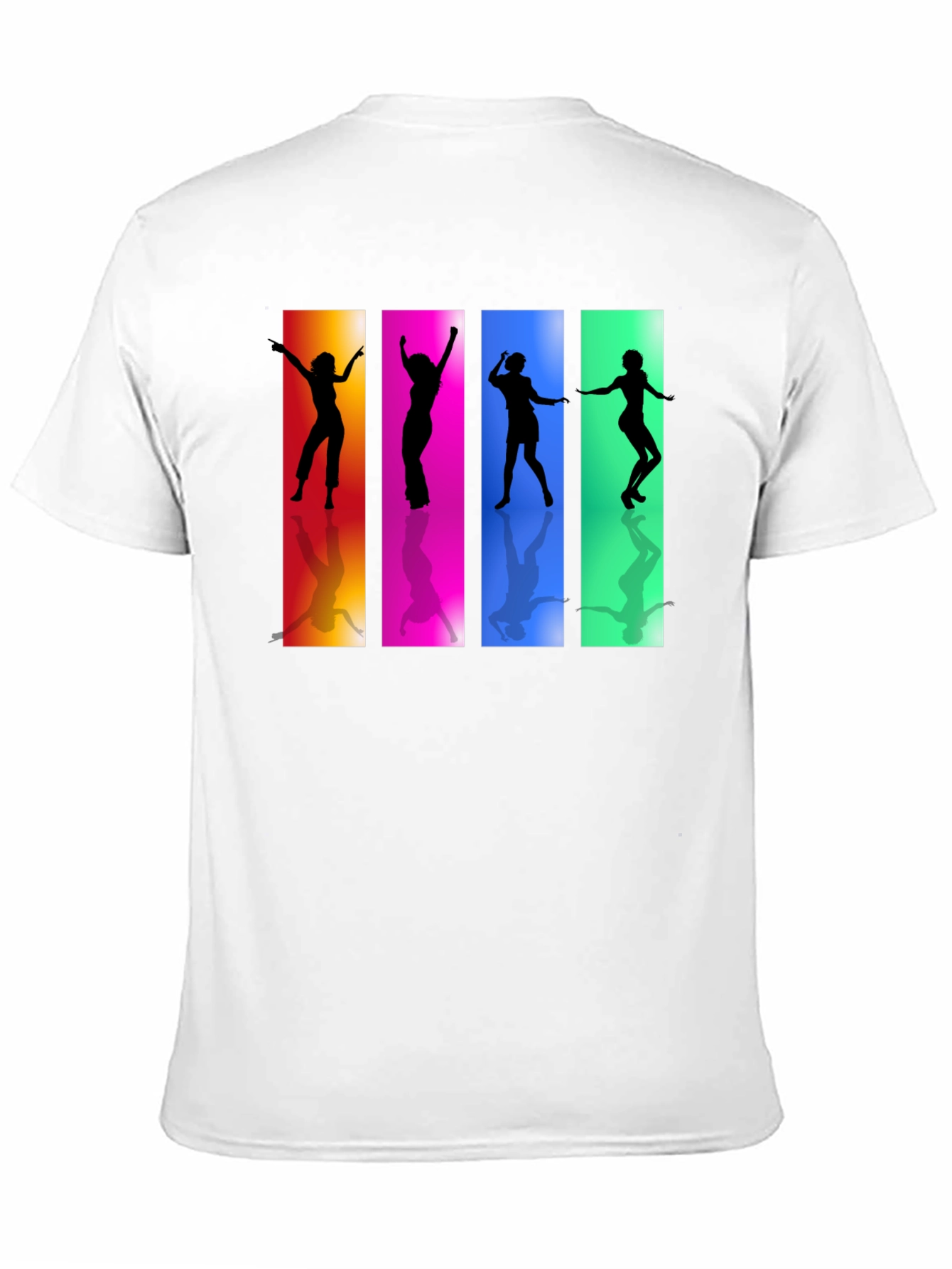 Retro Dance Silhouette Graphic Black T-Shirt