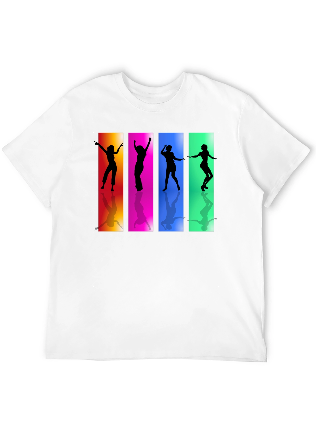 Retro Dance Silhouette Graphic Black T-Shirt