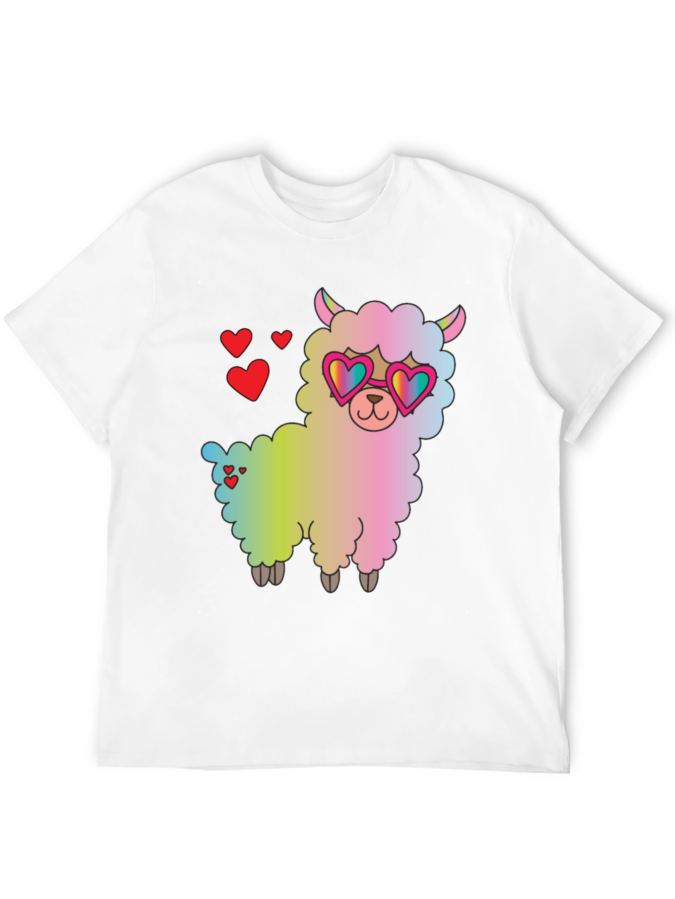 Llama Love T-Shirt - Cute Heart Sunglasses Graphic Tee