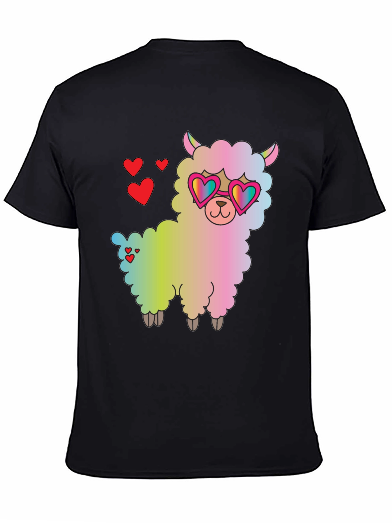 Llama Love T-Shirt - Cute Heart Sunglasses Graphic Tee