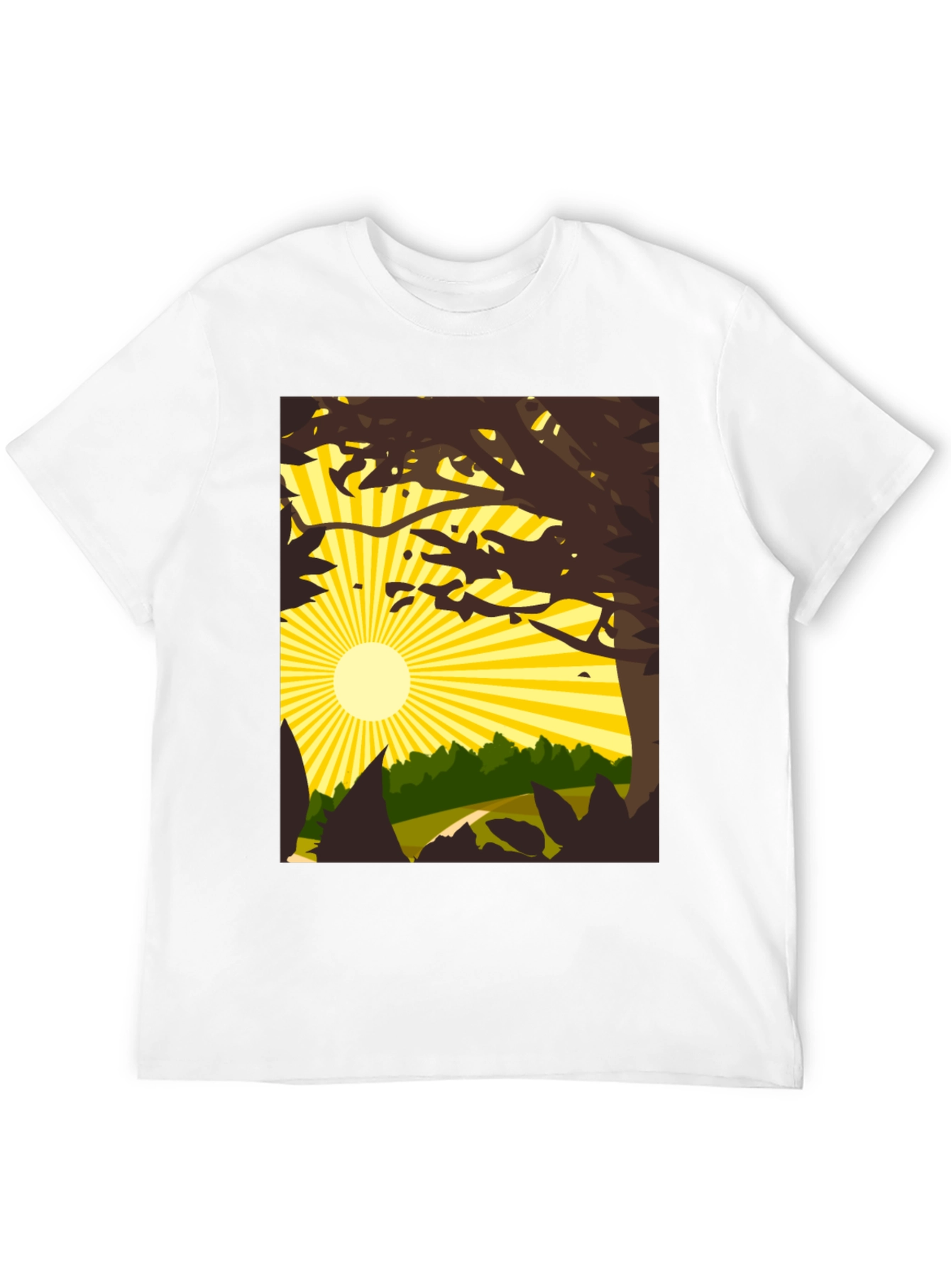 Nature Scene Graphic Tee - Black