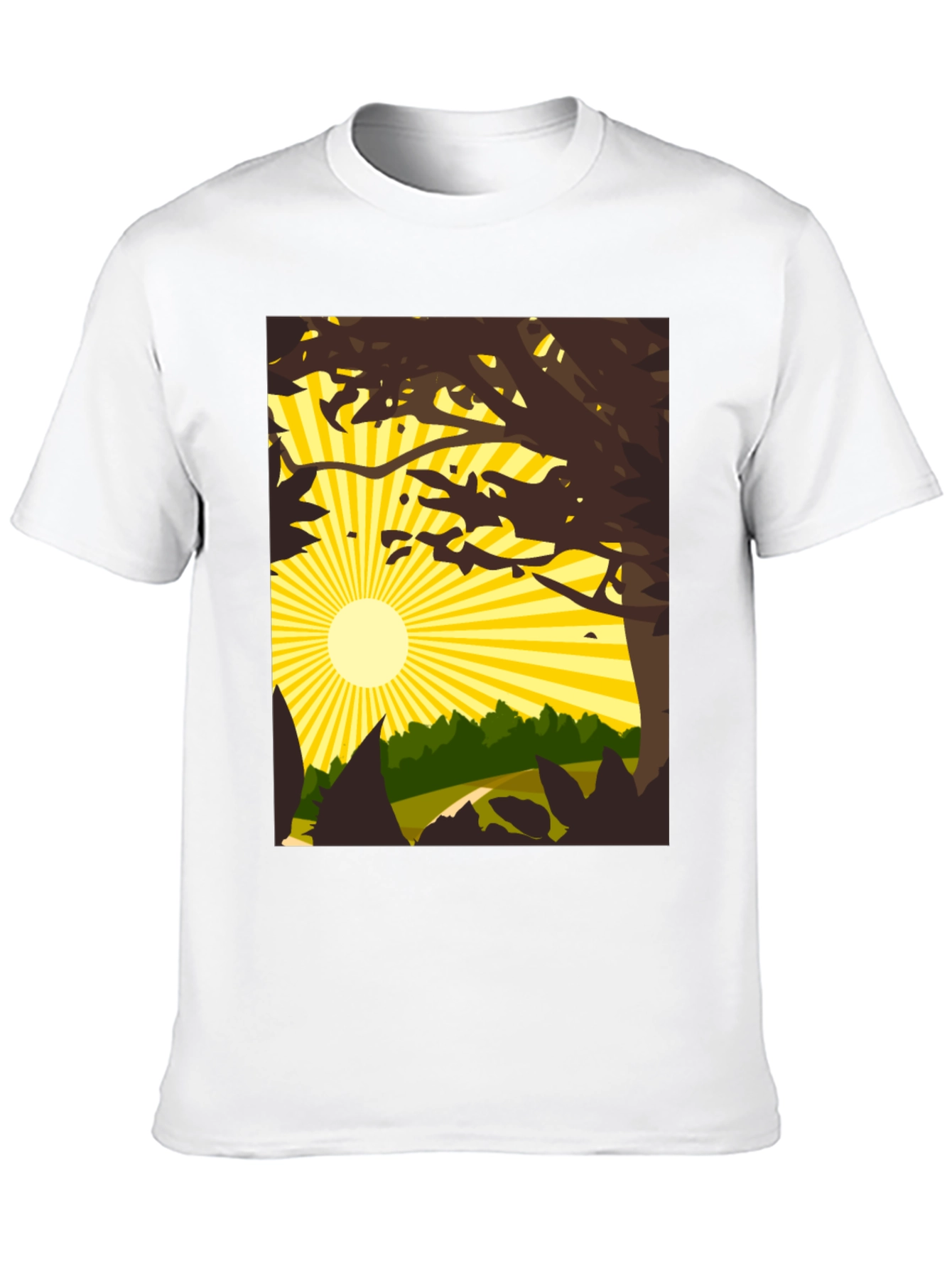 Nature Scene Graphic Tee - Black