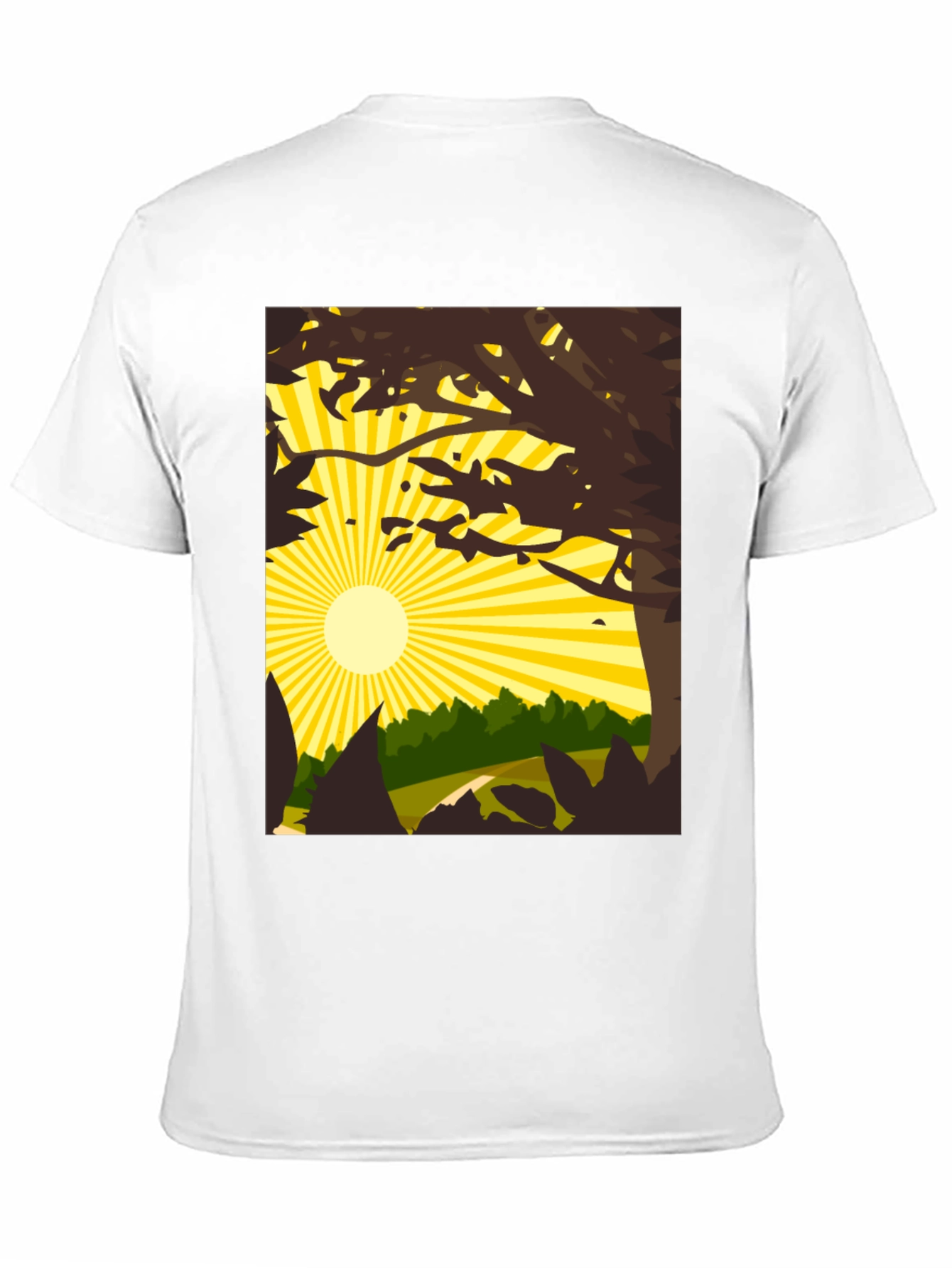 Nature Scene Graphic Tee - Black