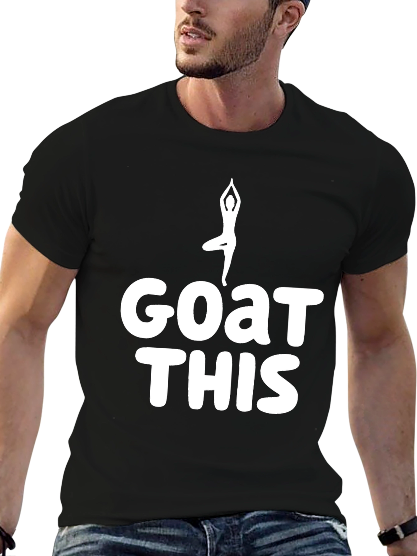 Goat Yoga Funny Black T-Shirt
