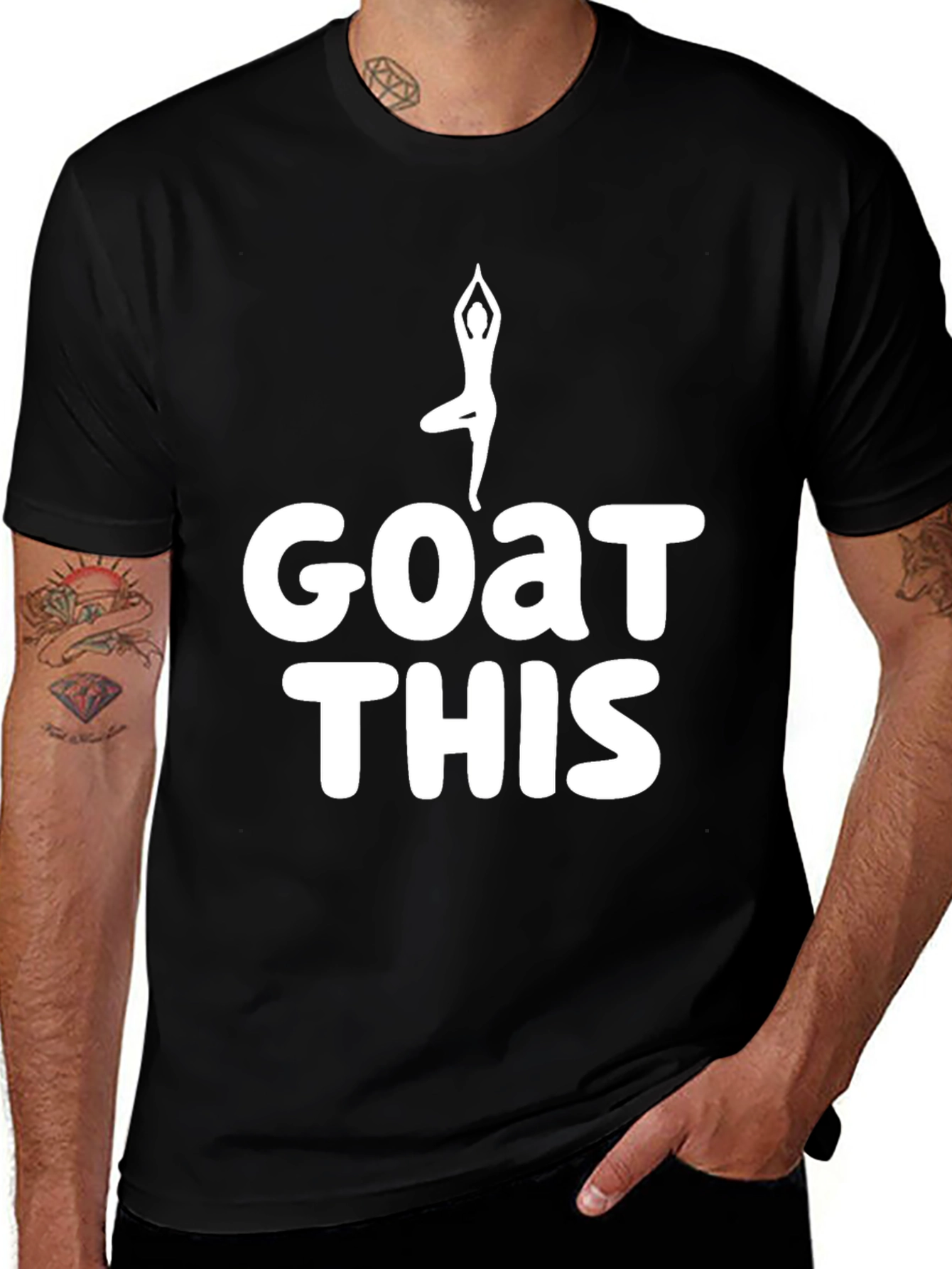 Goat Yoga Funny Black T-Shirt