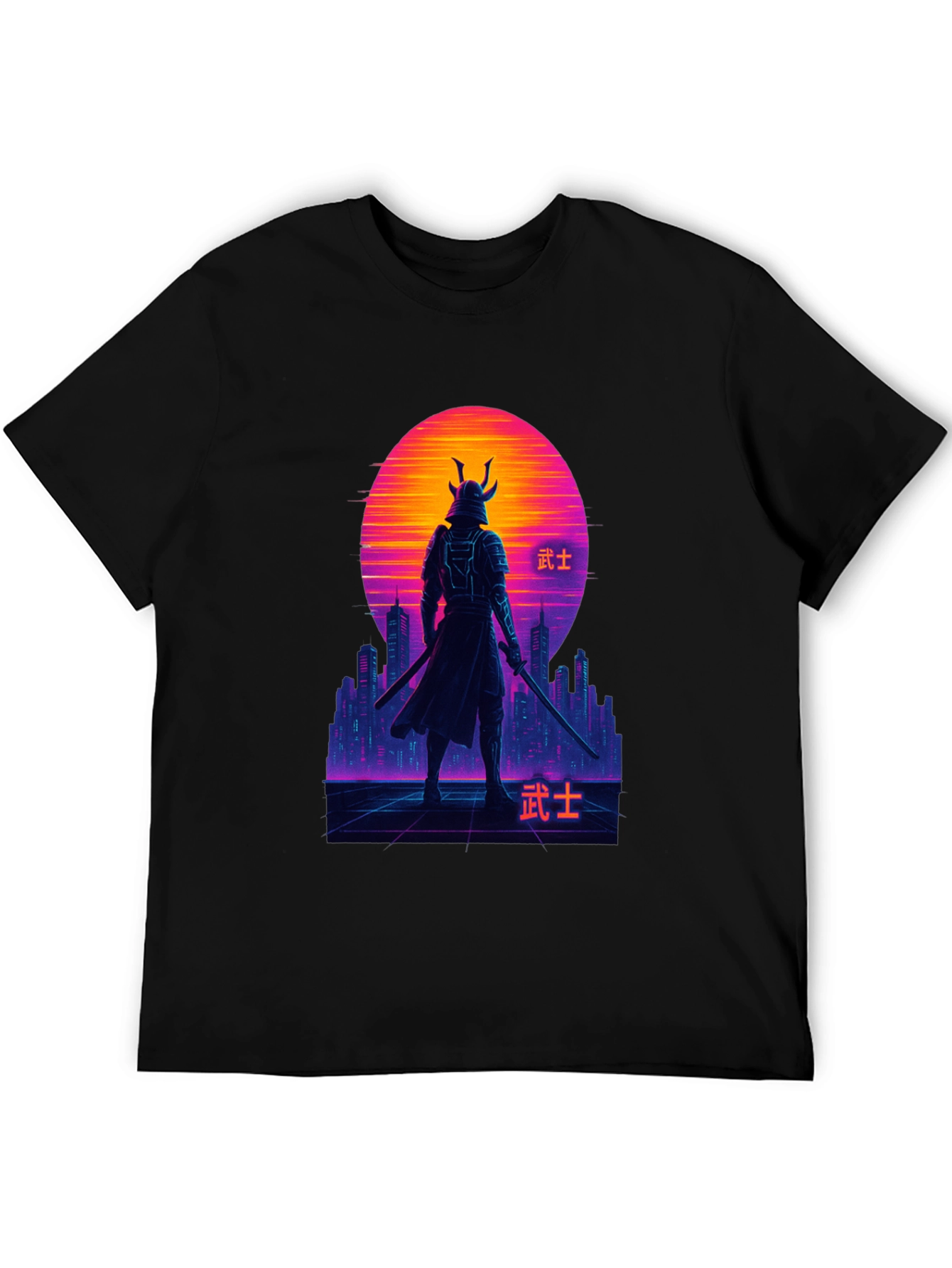 Cyberpunk Samurai T-Shirt - Futuristic Warrior Design