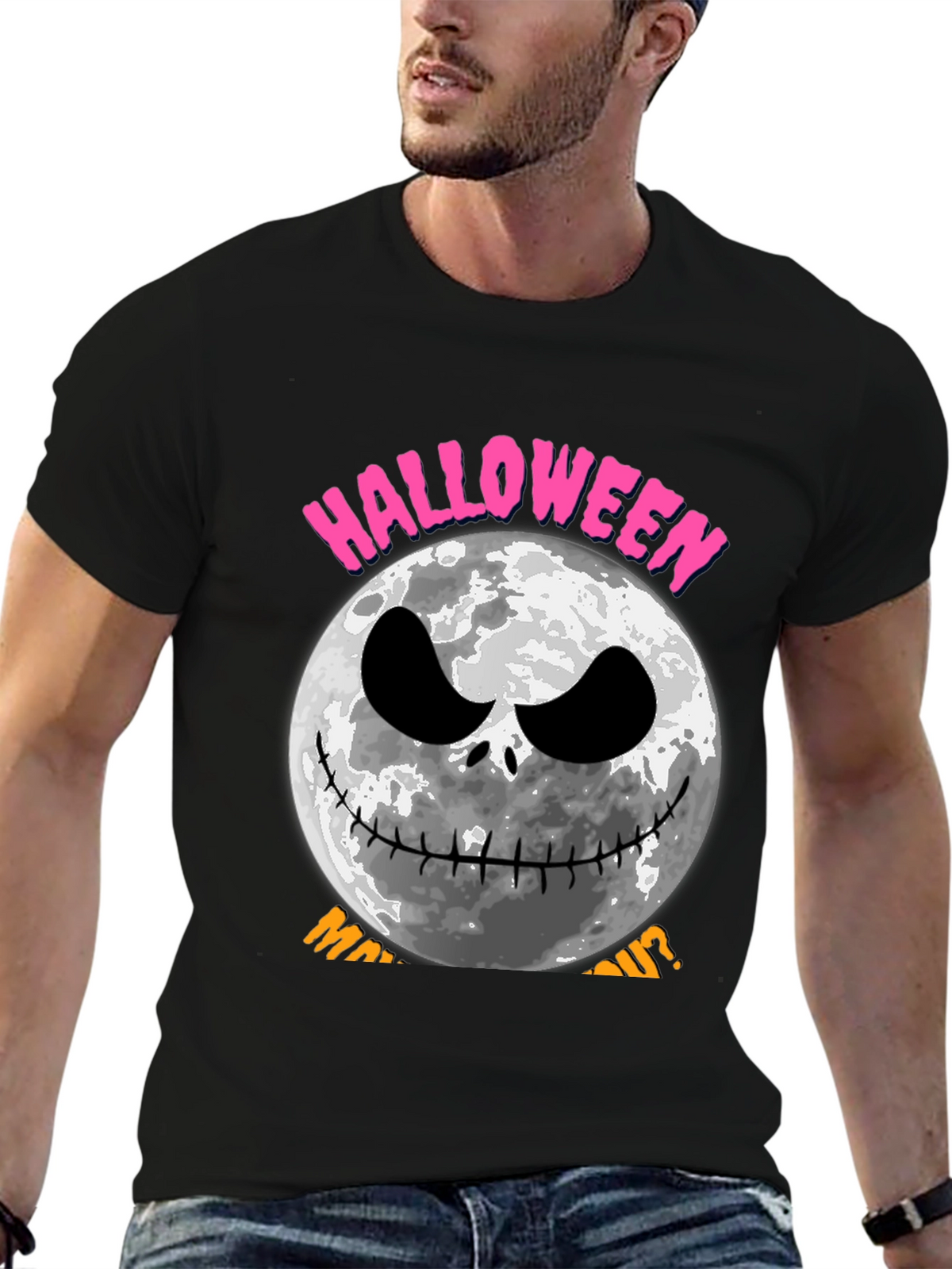 Halloween Moon Face T-Shirt