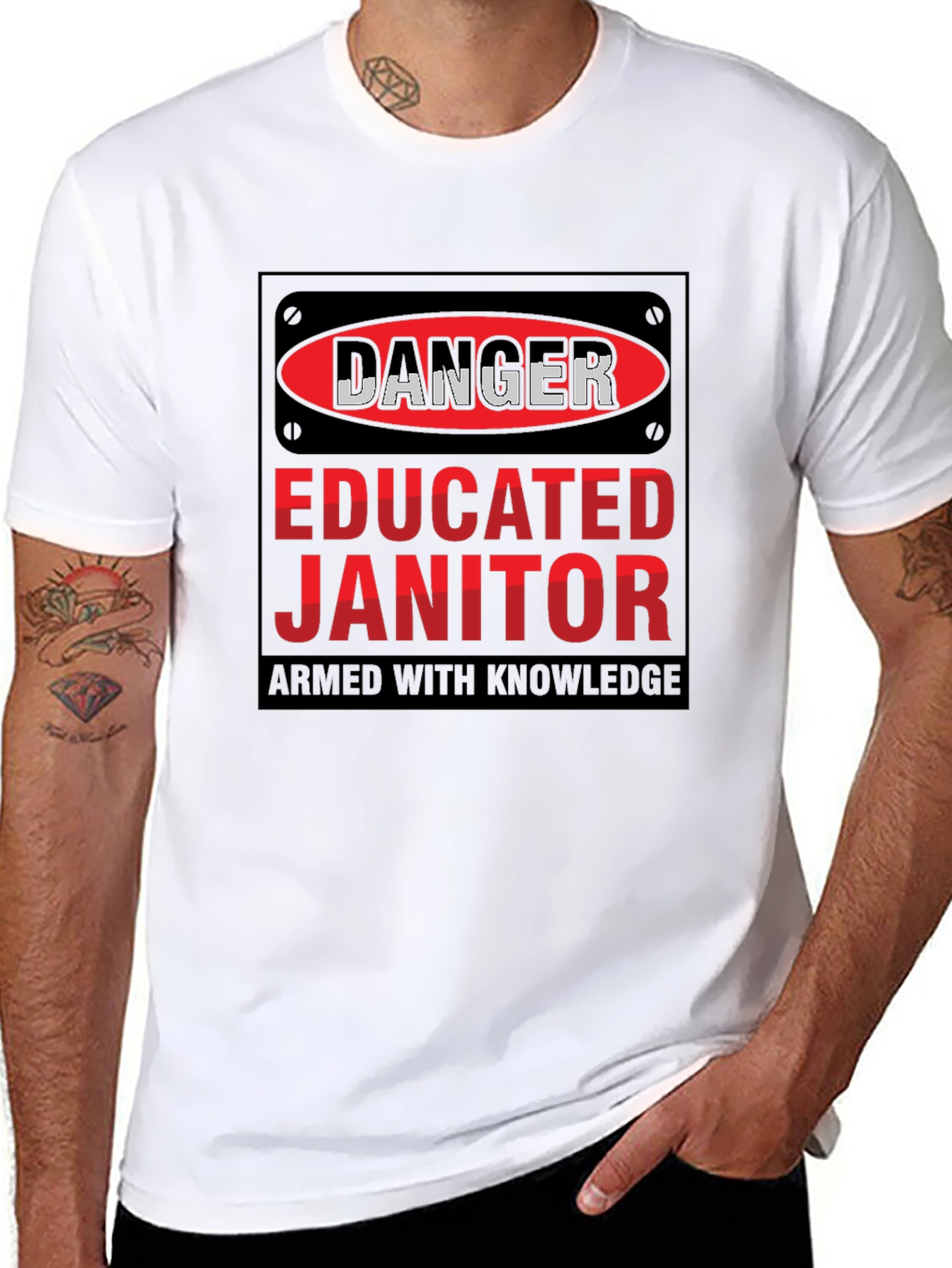Danger Educated Janitor T-Shirt - Armed With Knowledge