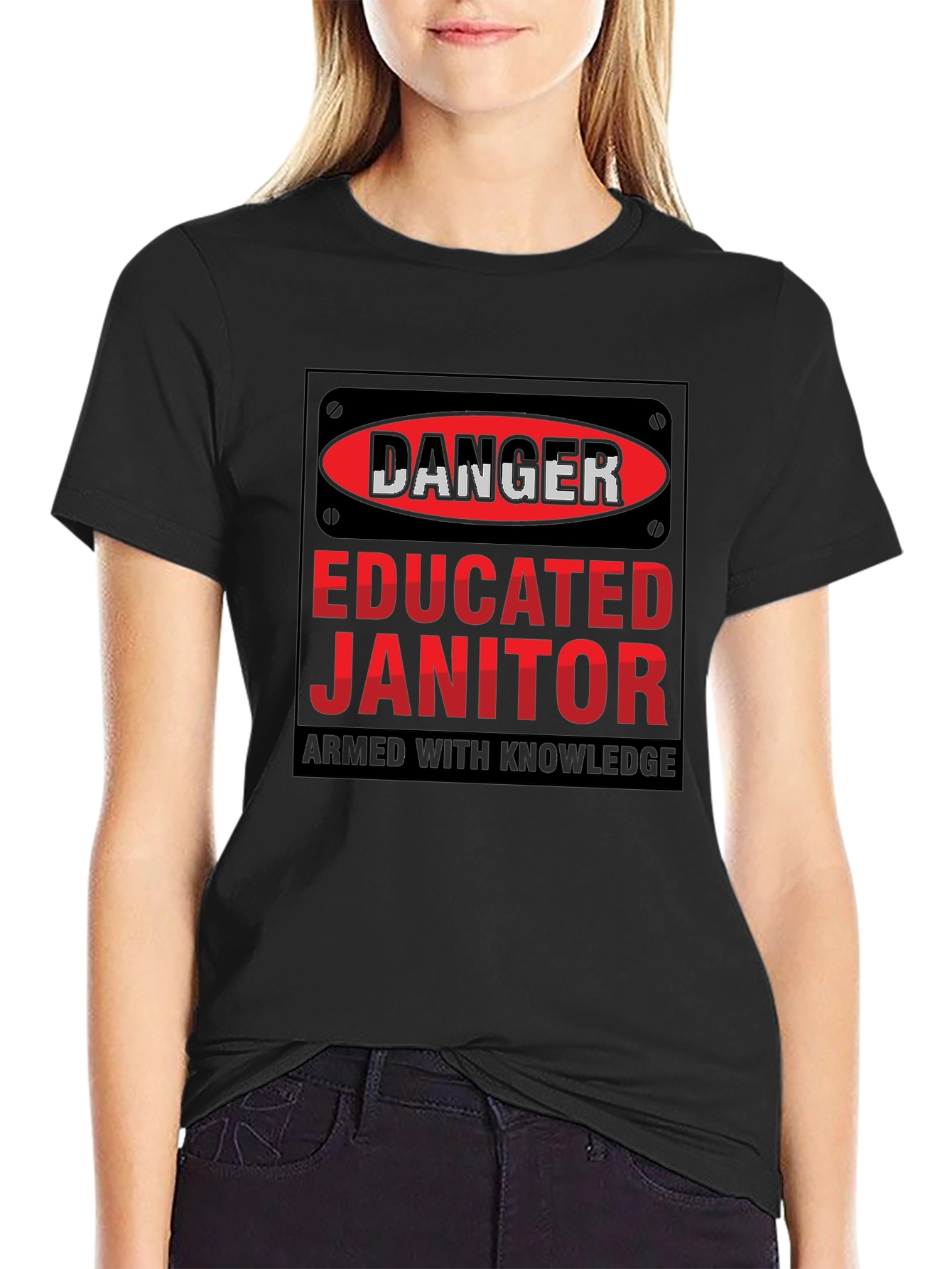Danger Educated Janitor T-Shirt - Armed With Knowledge