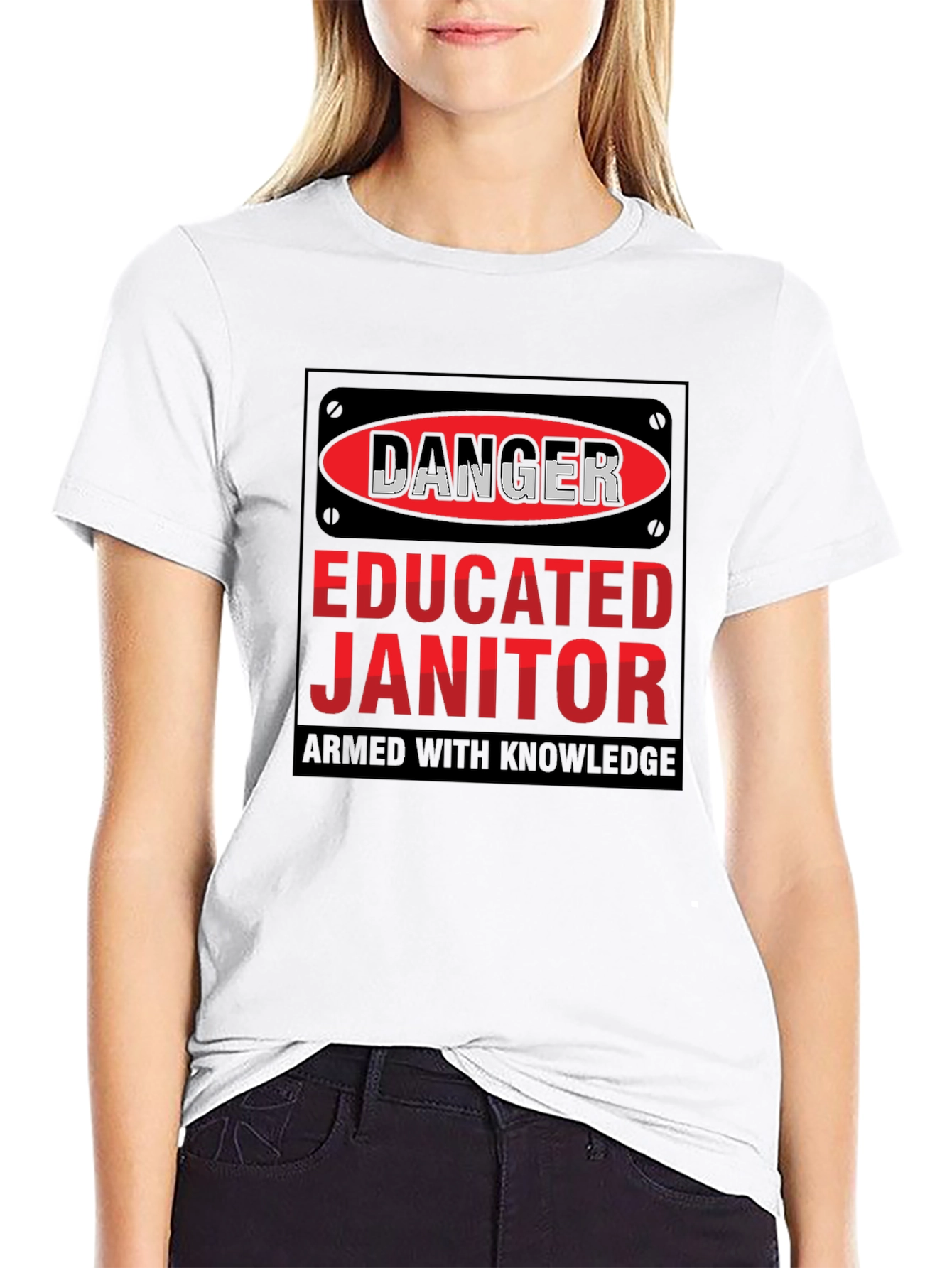 Danger Educated Janitor T-Shirt - Armed With Knowledge