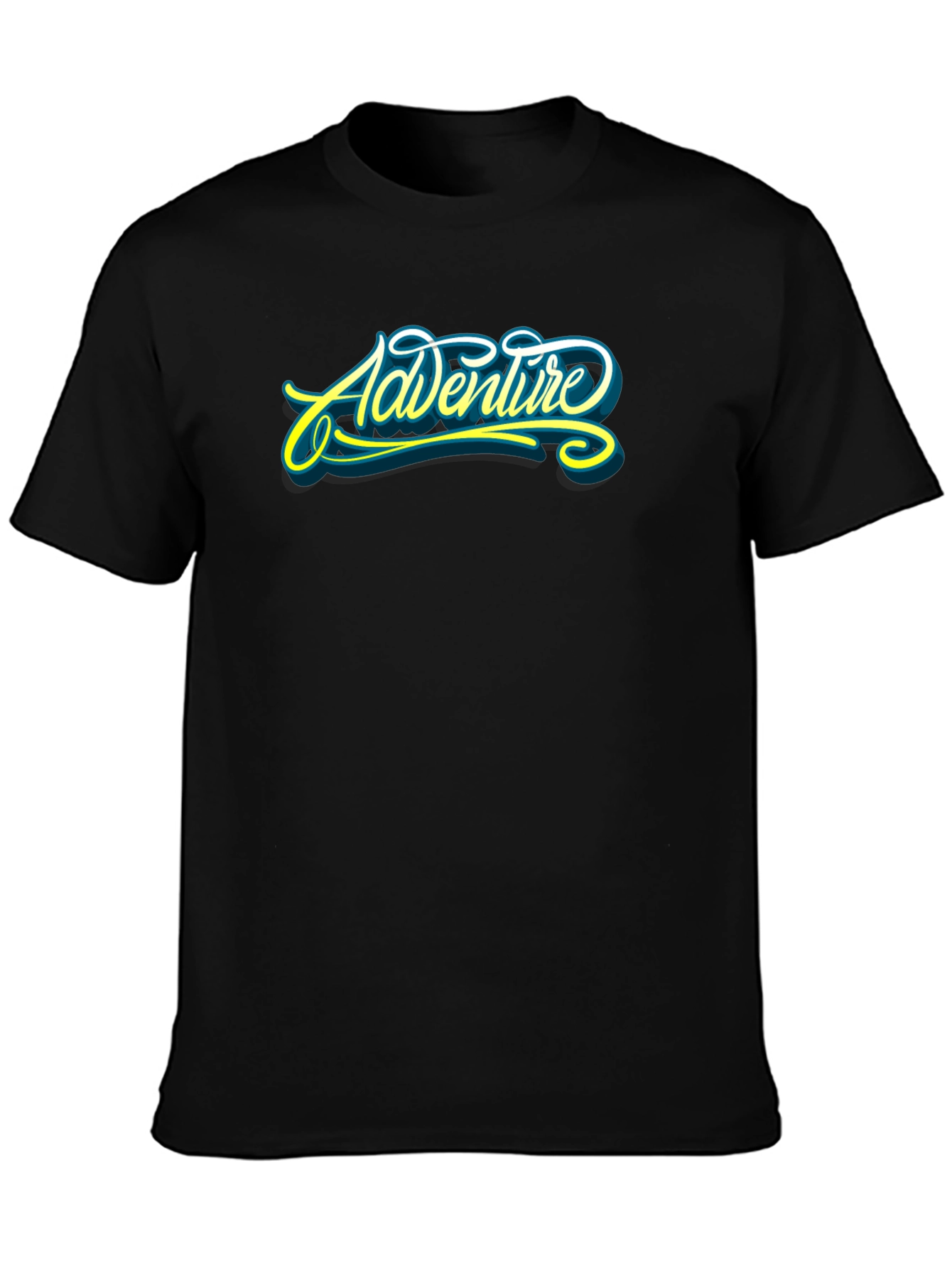 Adventure Graphic Print Black T-Shirt