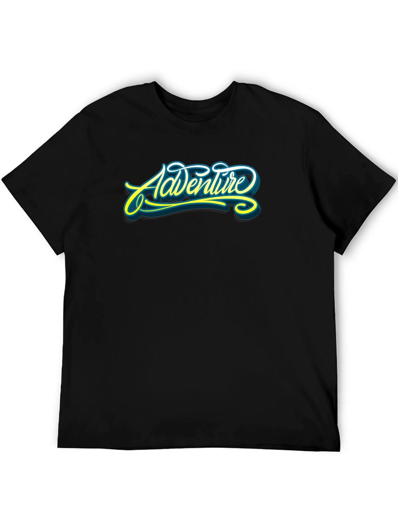 Adventure Graphic Print Black T-Shirt