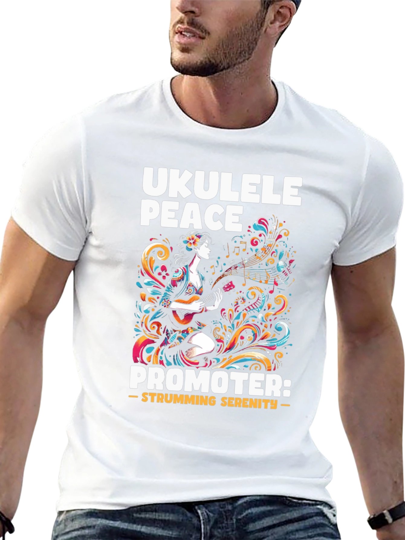 Ukulele Peace Promoter Black T-Shirt