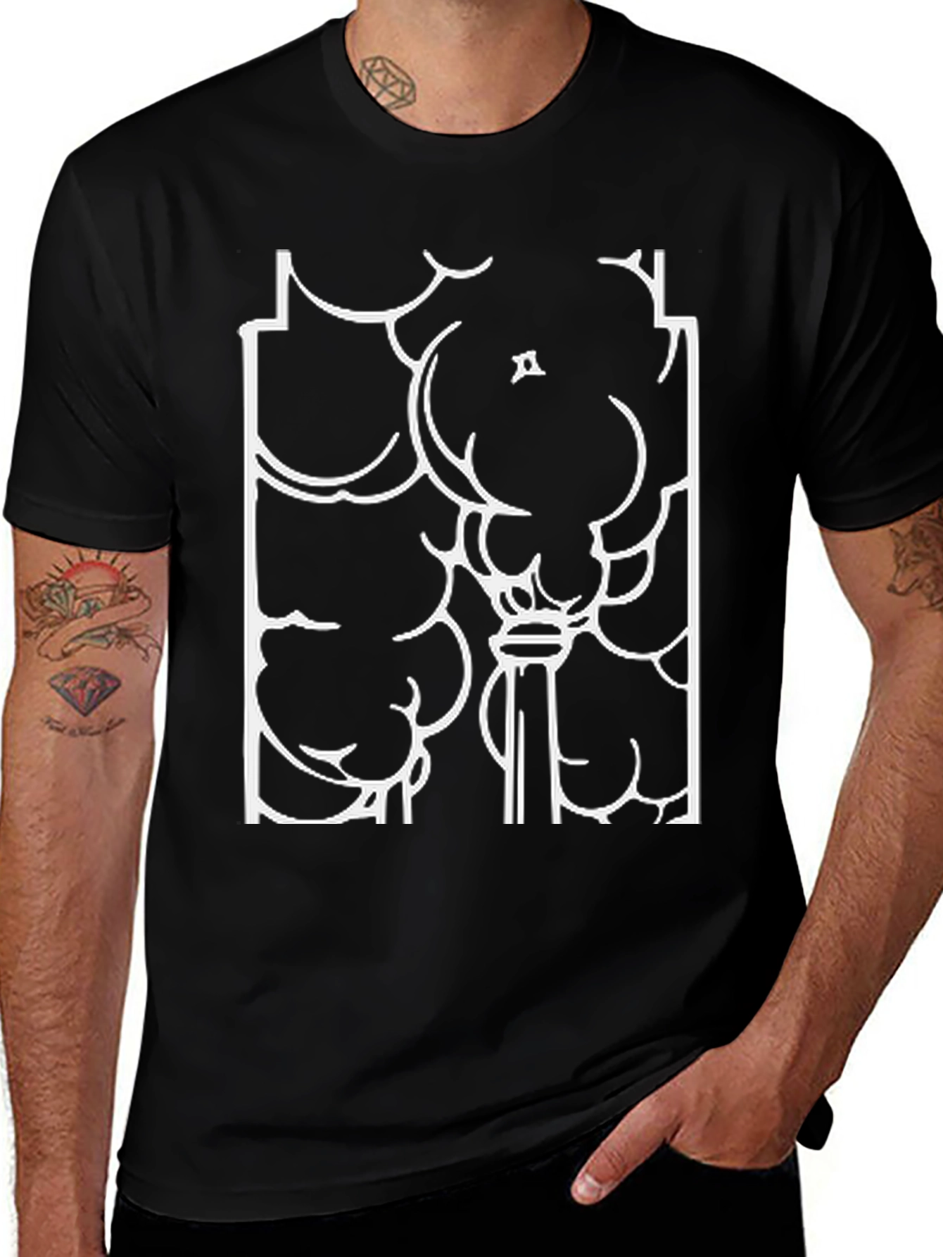 Abstract Cloud Tower Graphic Tee