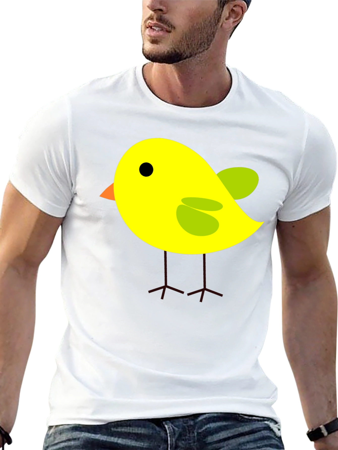 Cute Cartoon Bird T-Shirt - Black