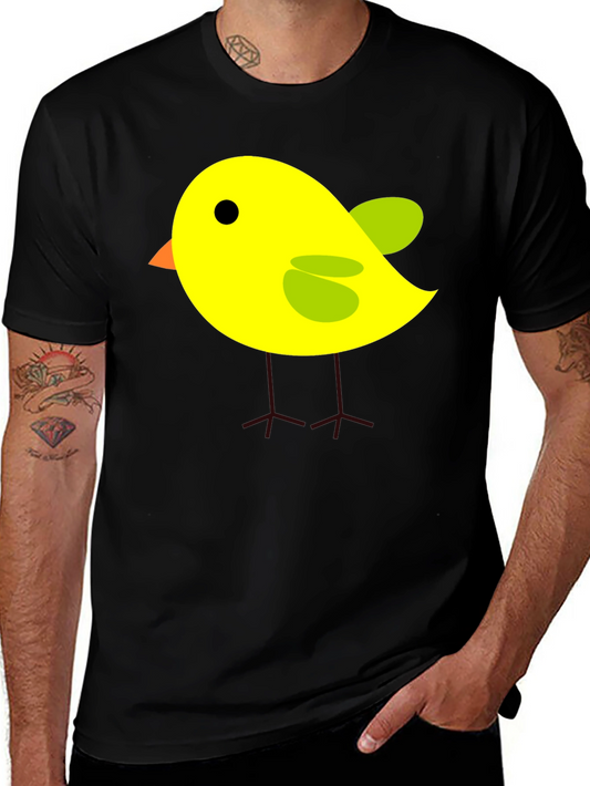Cute Cartoon Bird T-Shirt - Black