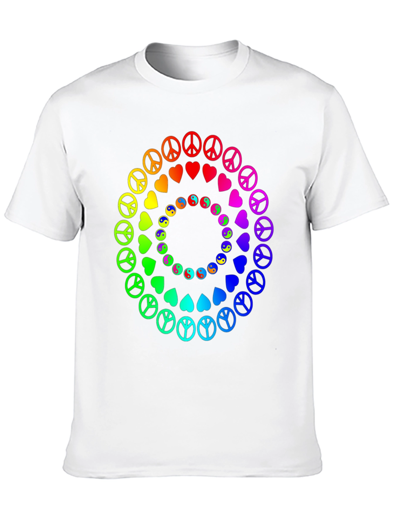 Rainbow Peace & Love Circle Graphic Tee
