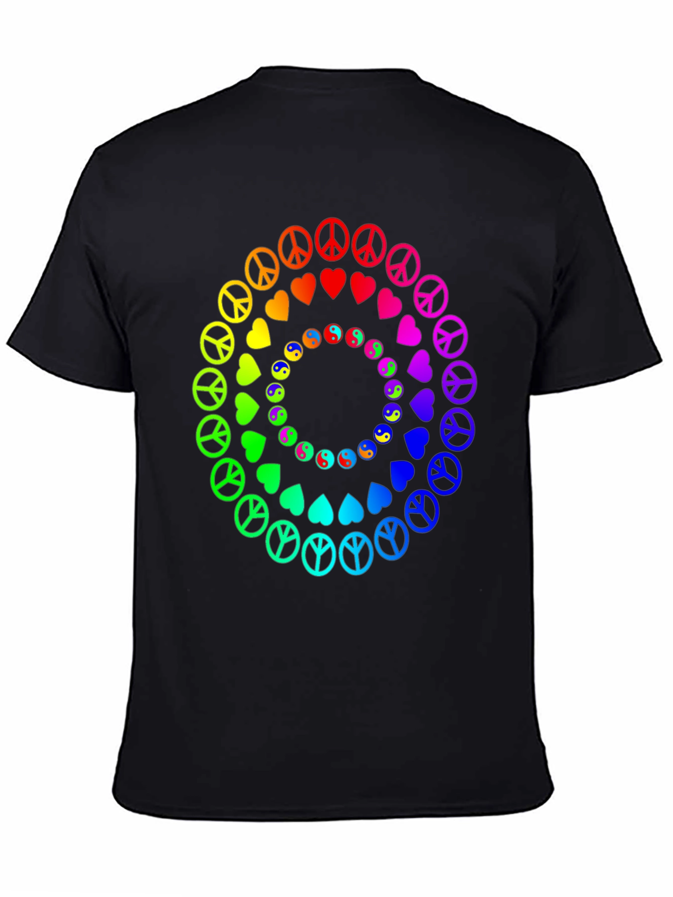 Rainbow Peace & Love Circle Graphic Tee
